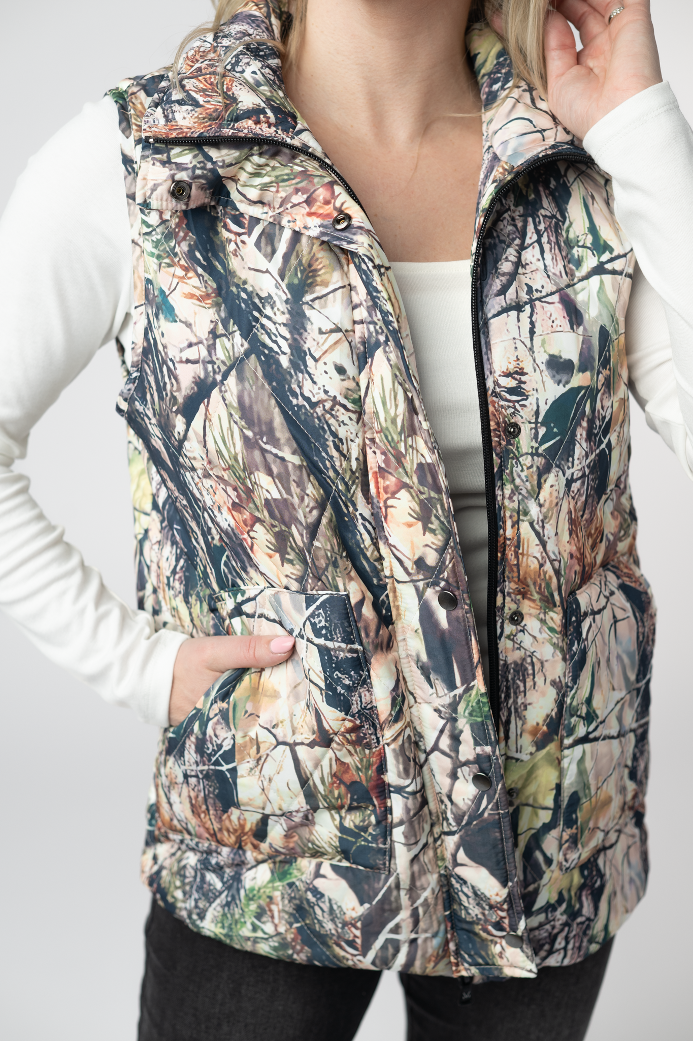 IN STOCK Remy Zip Up Vest - Dark Camo by Michelle Mae
