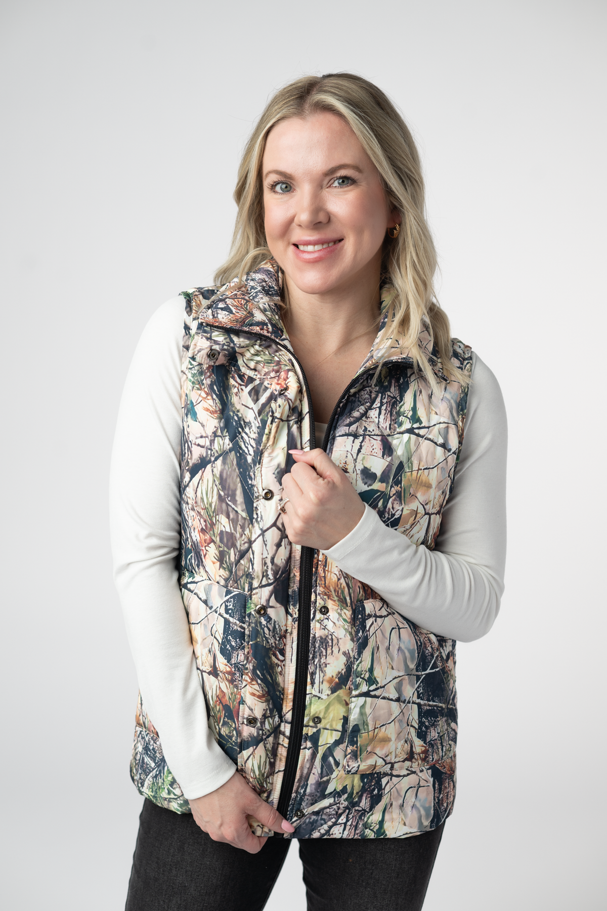 IN STOCK Remy Zip Up Vest - Dark Camo by Michelle Mae