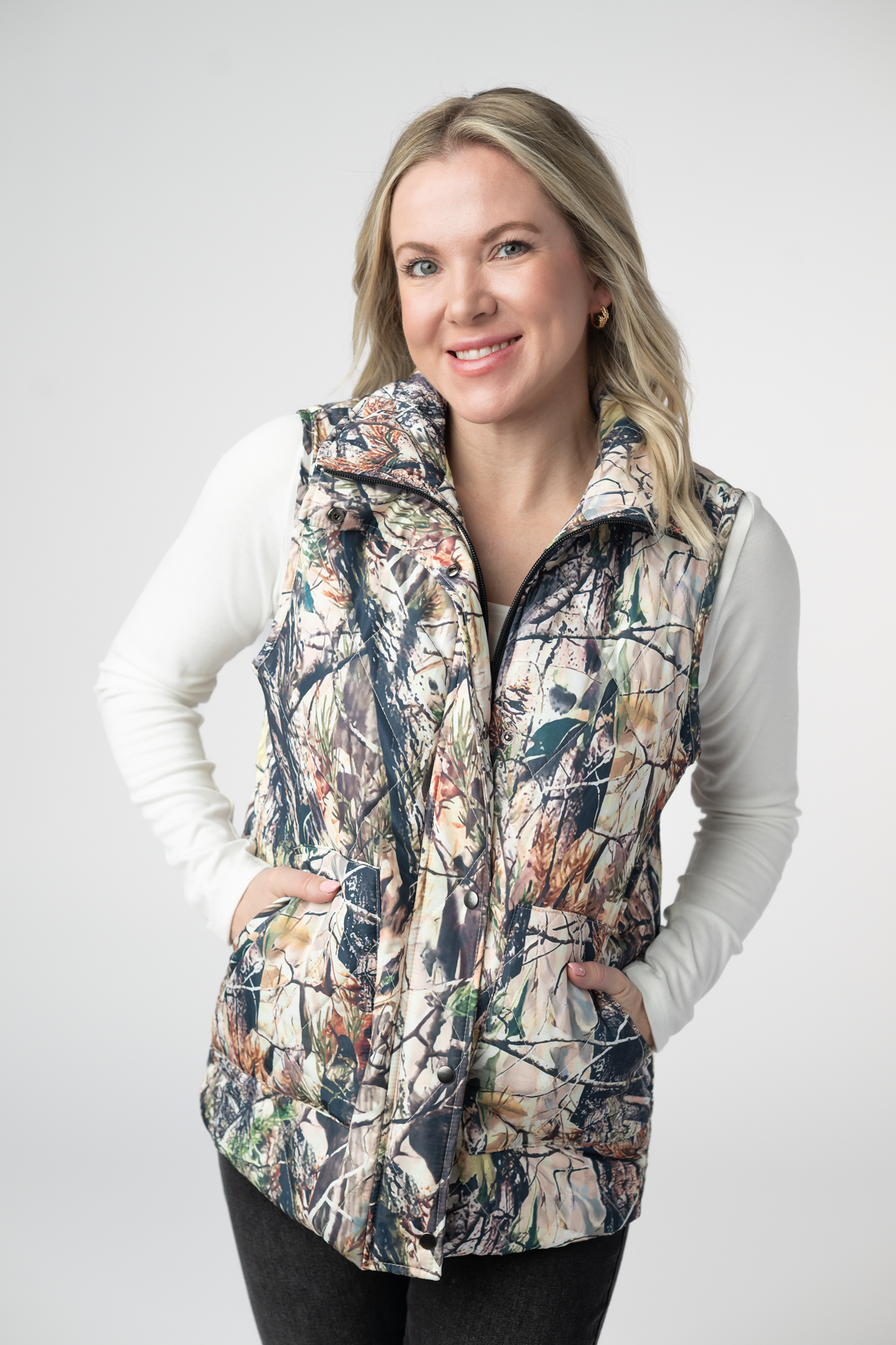 Remy Zip Up Vest - Dark Camo by Michelle Mae