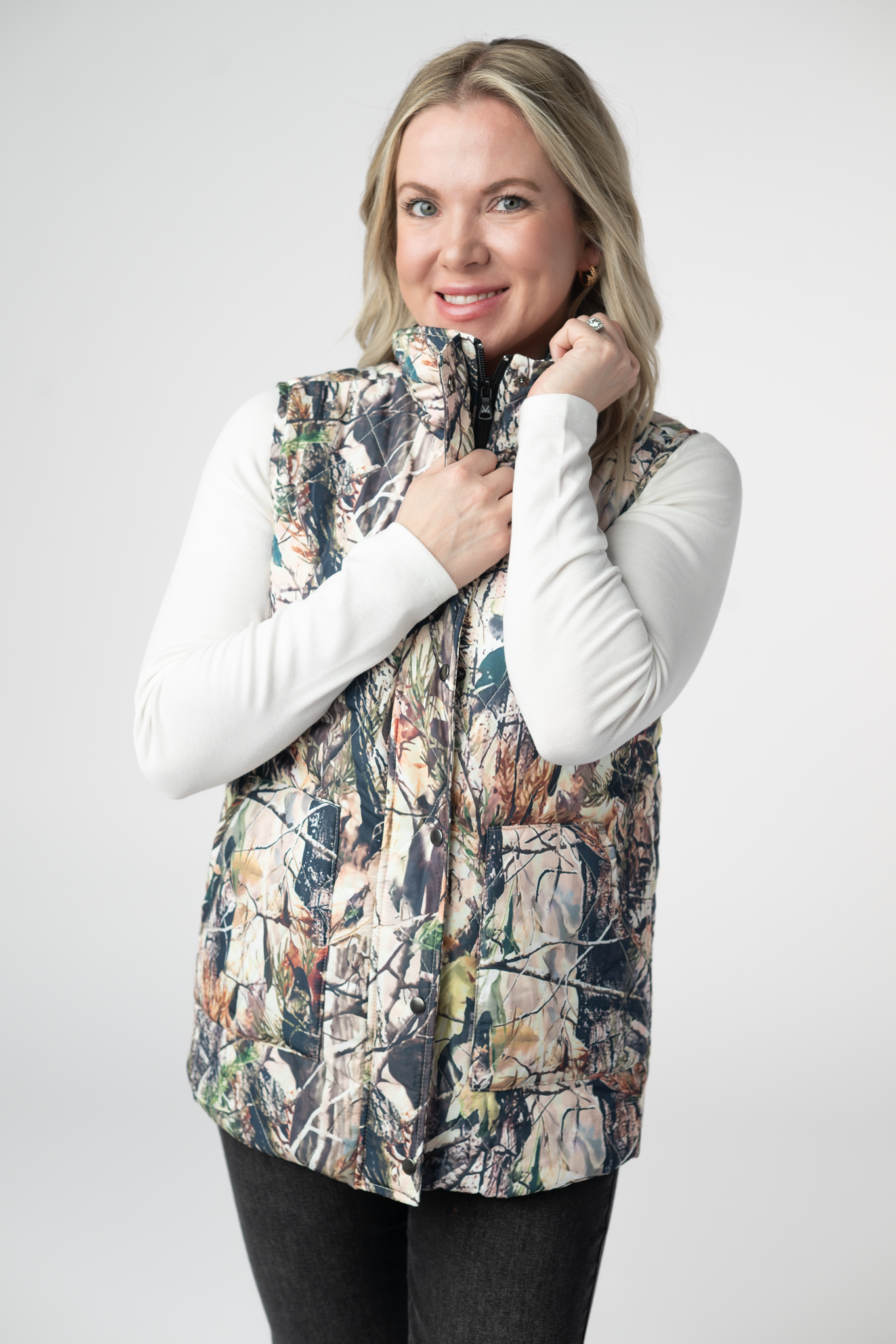 IN STOCK Remy Zip Up Vest - Dark Camo by Michelle Mae