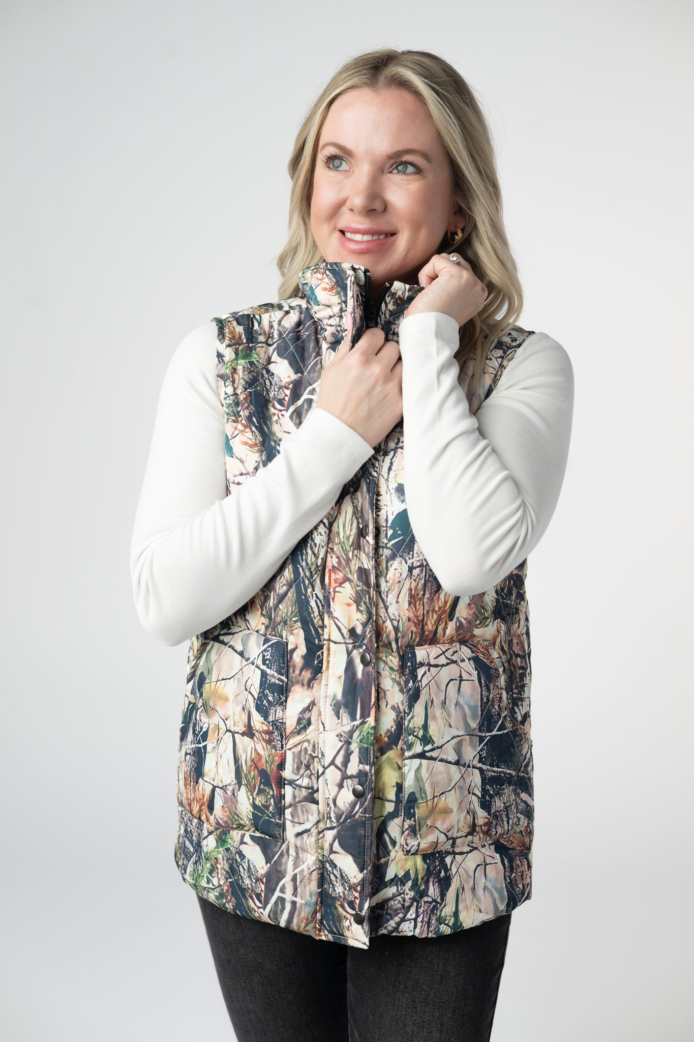Remy Zip Up Vest - Dark Camo by Michelle Mae
