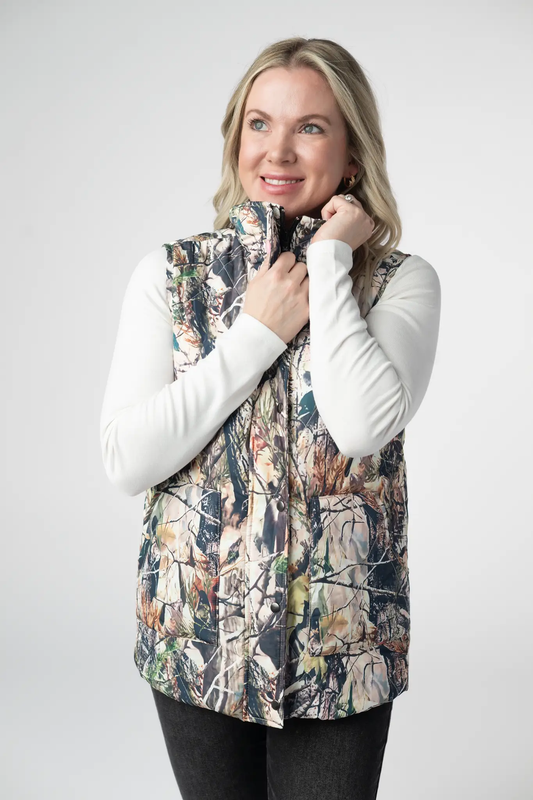 Remy Zip Up Vest - Dark Camo by Michelle Mae