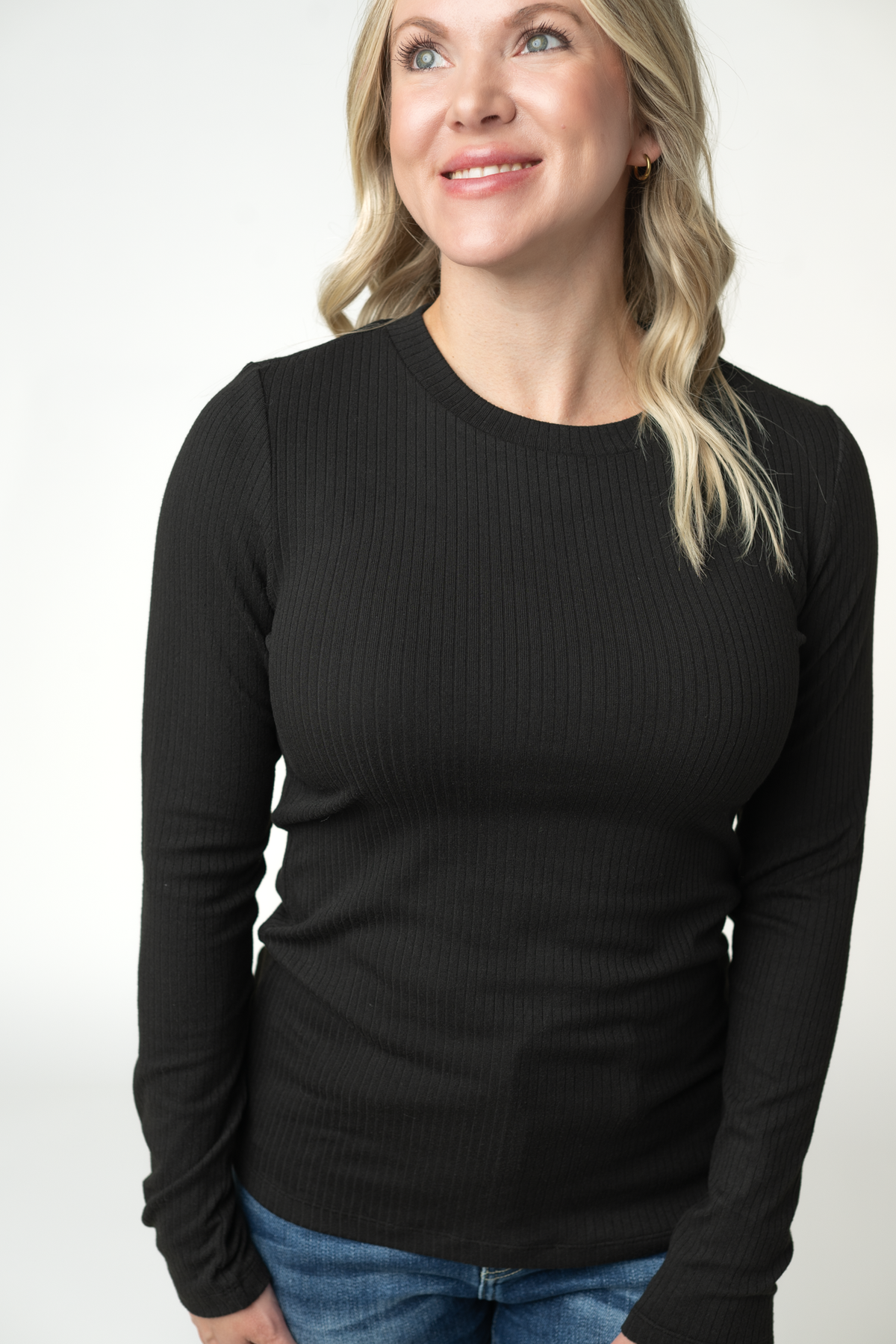 IN STOCK Reese Ribbed Long Sleeve Top - Black by Michelle Mae