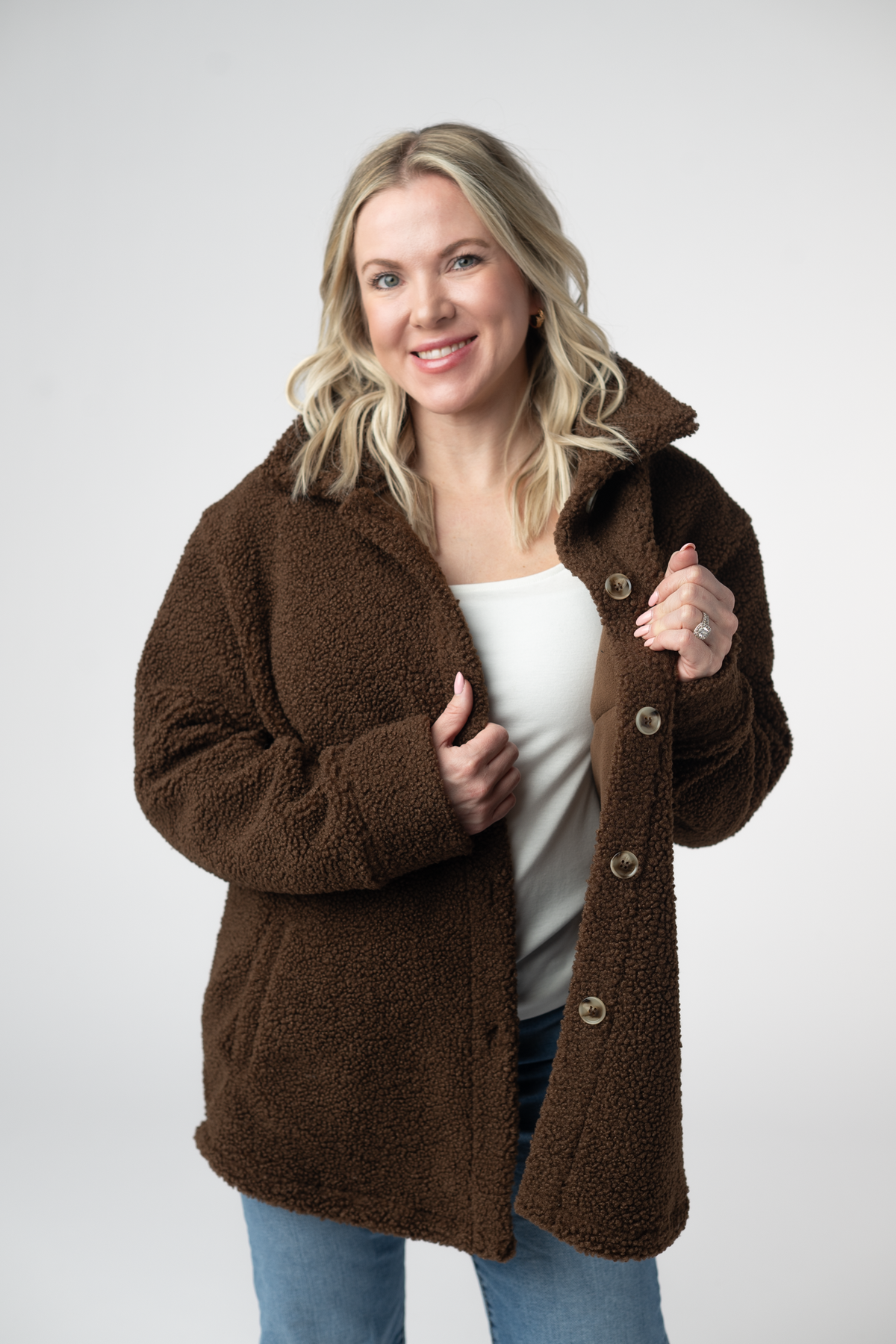 IN STOCK Teddy Oversized Shacket - Brown by Michelle Mae