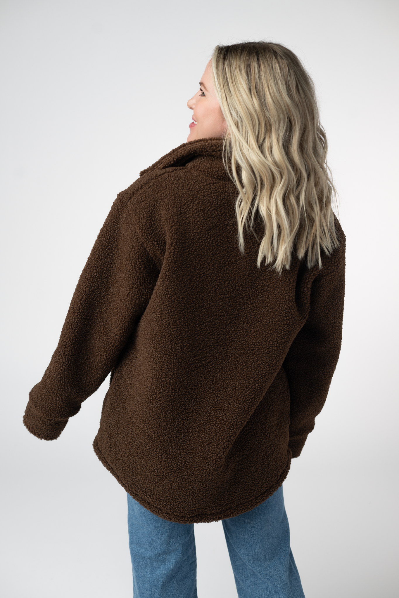 IN STOCK Teddy Oversized Shacket - Brown by Michelle Mae