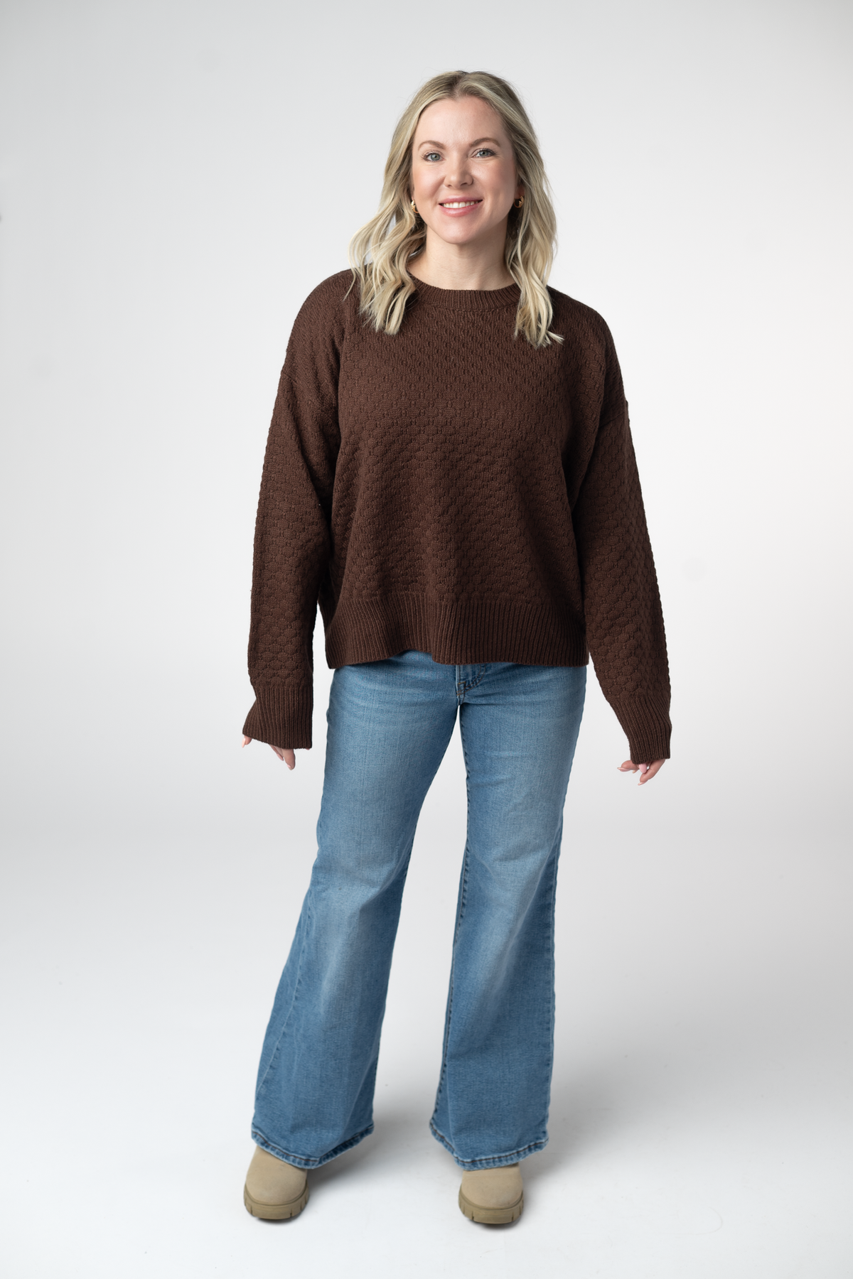 IN STOCK Gianna Pullover Sweater - Brown by Michelle Mae