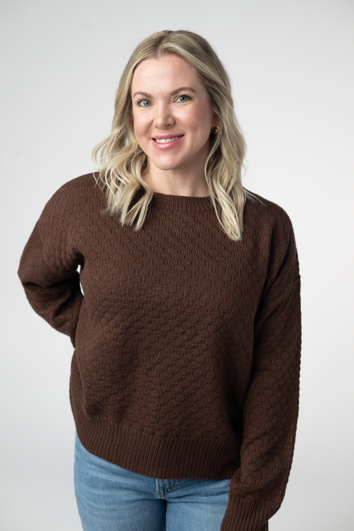 IN STOCK Gianna Pullover Sweater - Brown by Michelle Mae