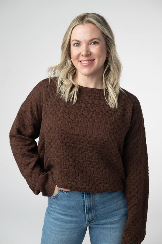 Gianna Pullover Sweater - Brown by Michelle Mae