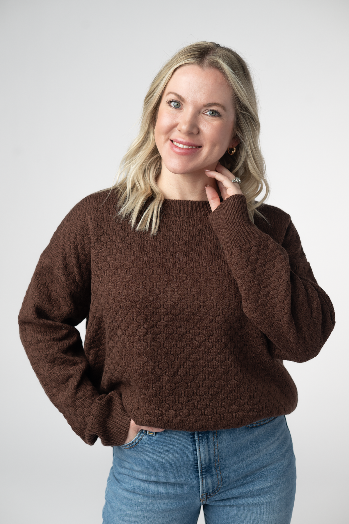 IN STOCK Gianna Pullover Sweater - Brown by Michelle Mae