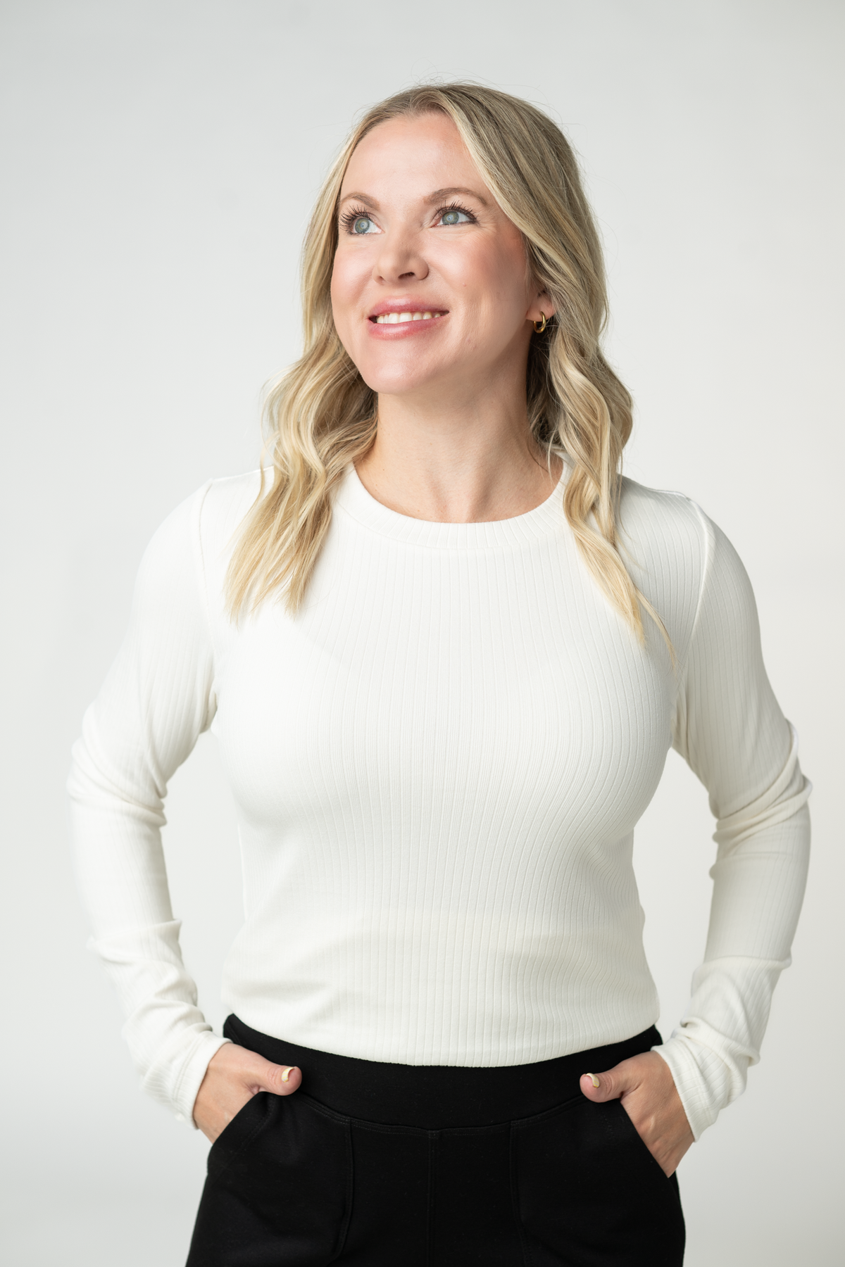 IN STOCK Reese Ribbed Long Sleeve Top - Ivory by Michelle Mae