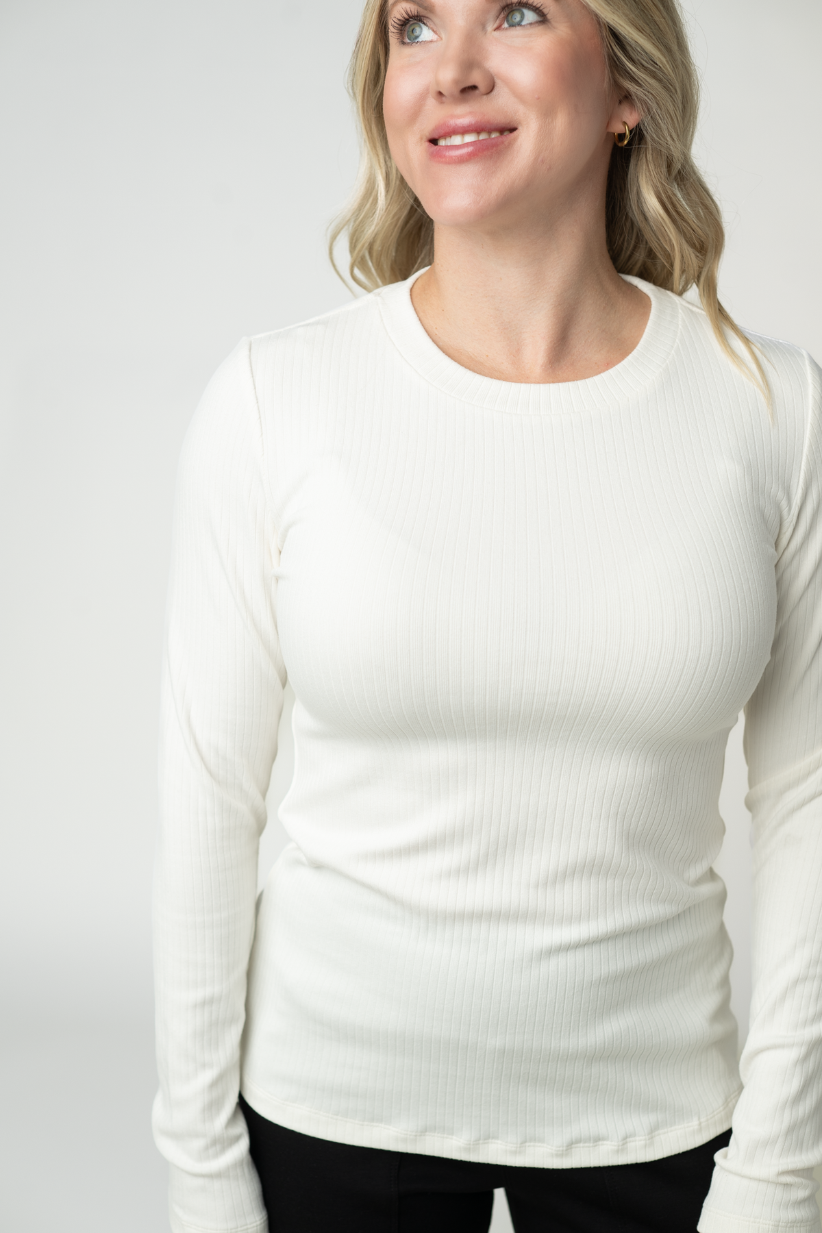 IN STOCK Reese Ribbed Long Sleeve Top - Ivory by Michelle Mae