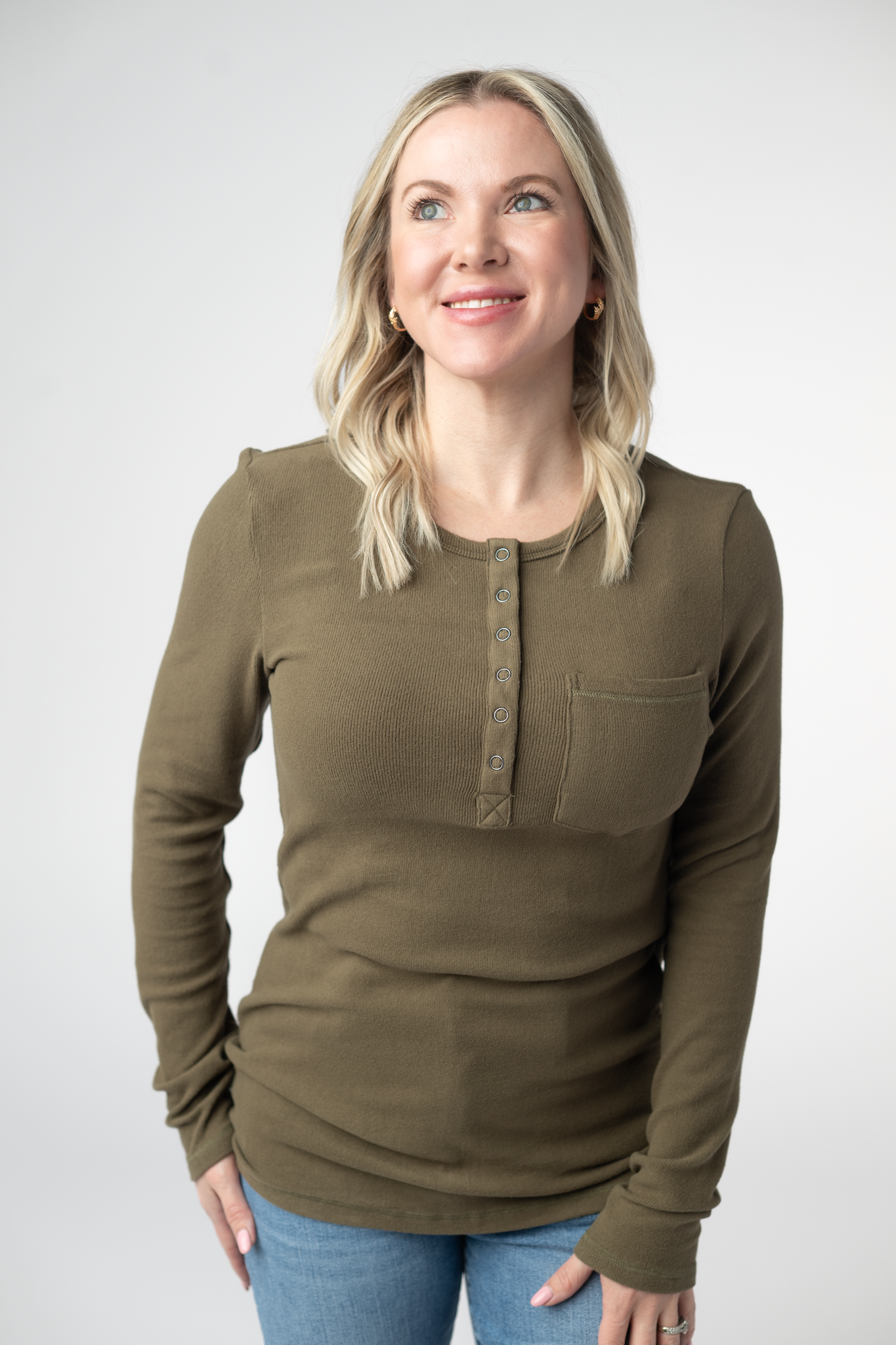 IN STOCK Georgia Long Sleeve Top - Olive by Michelle Mae