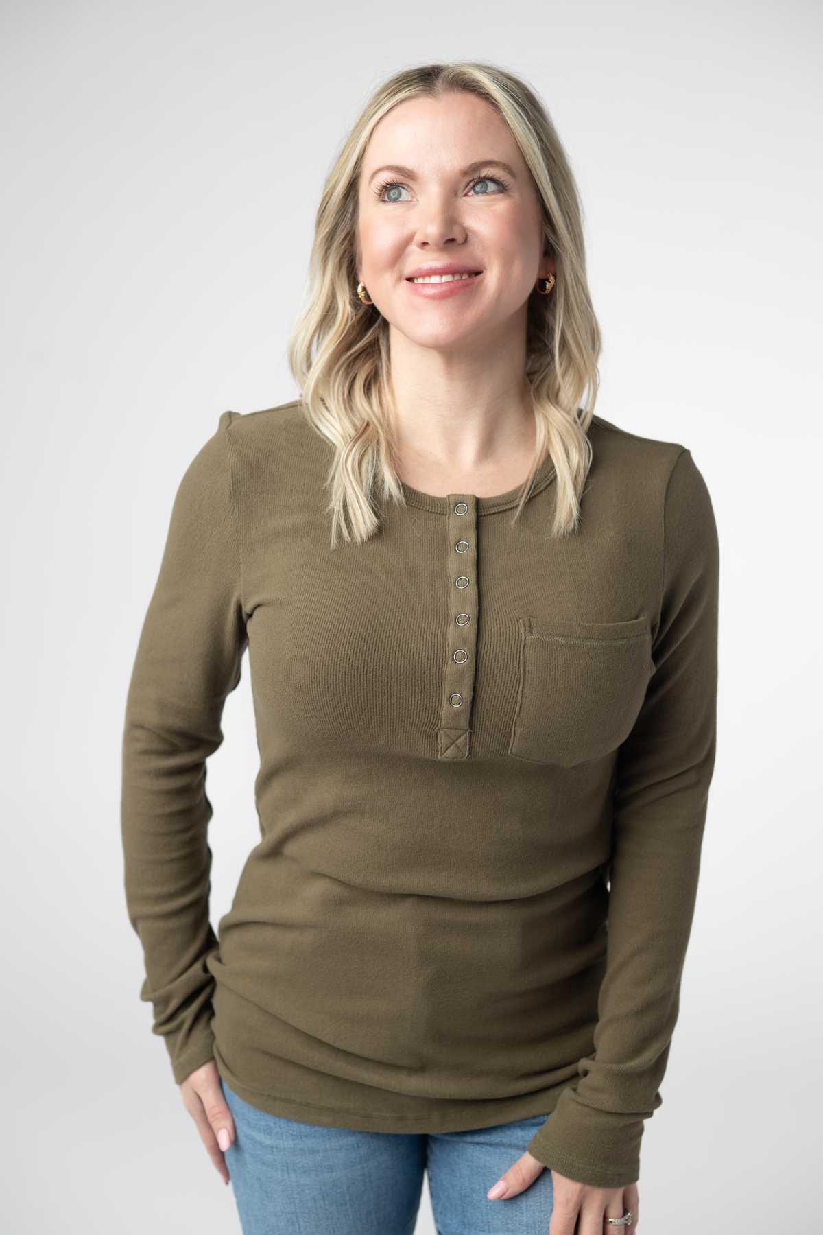IN STOCK Georgia Long Sleeve Top - Olive by Michelle Mae