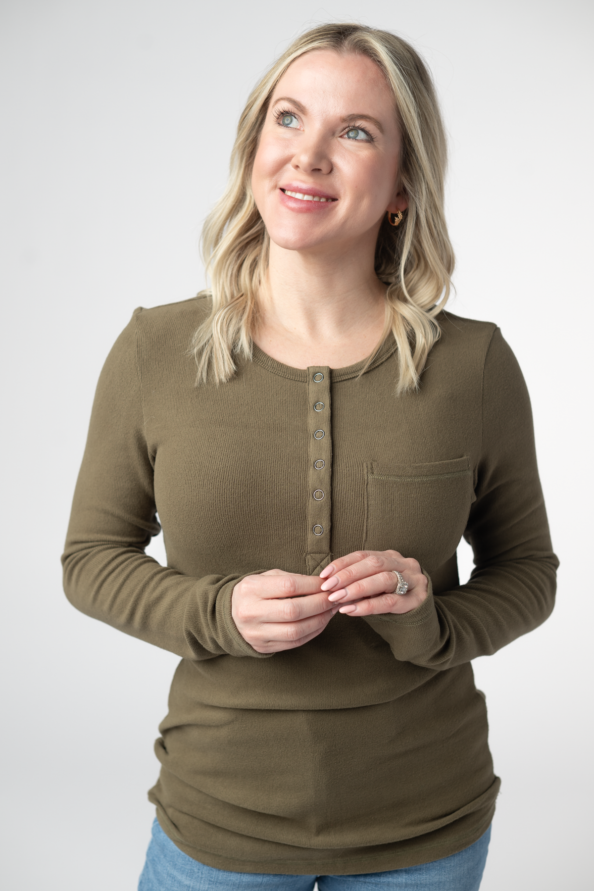 IN STOCK Georgia Long Sleeve Top - Olive by Michelle Mae