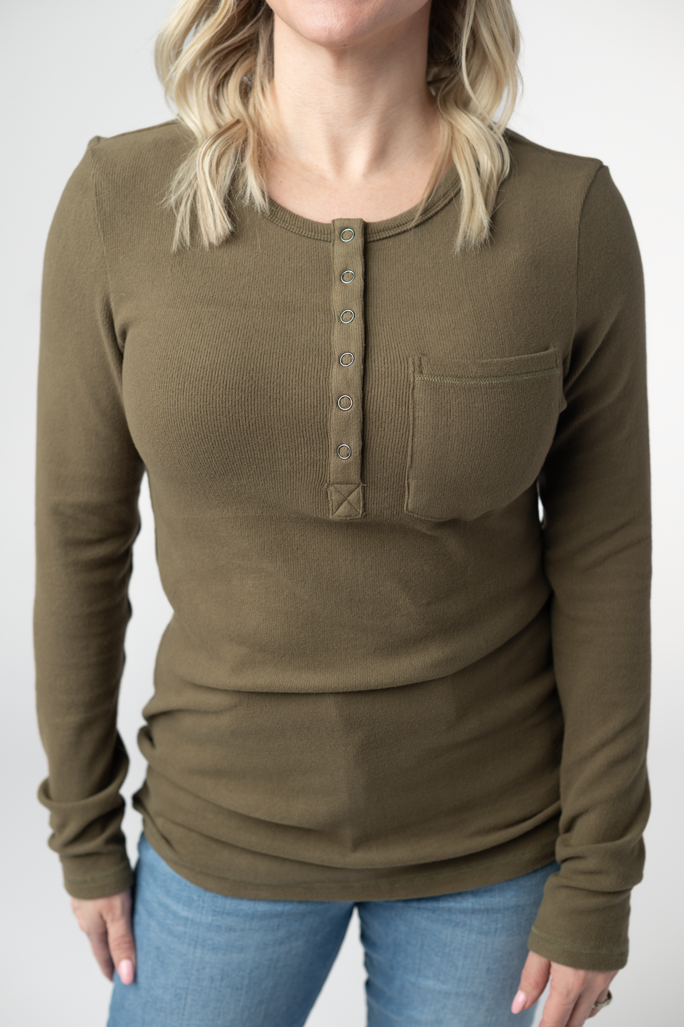 IN STOCK Georgia Long Sleeve Top - Olive by Michelle Mae