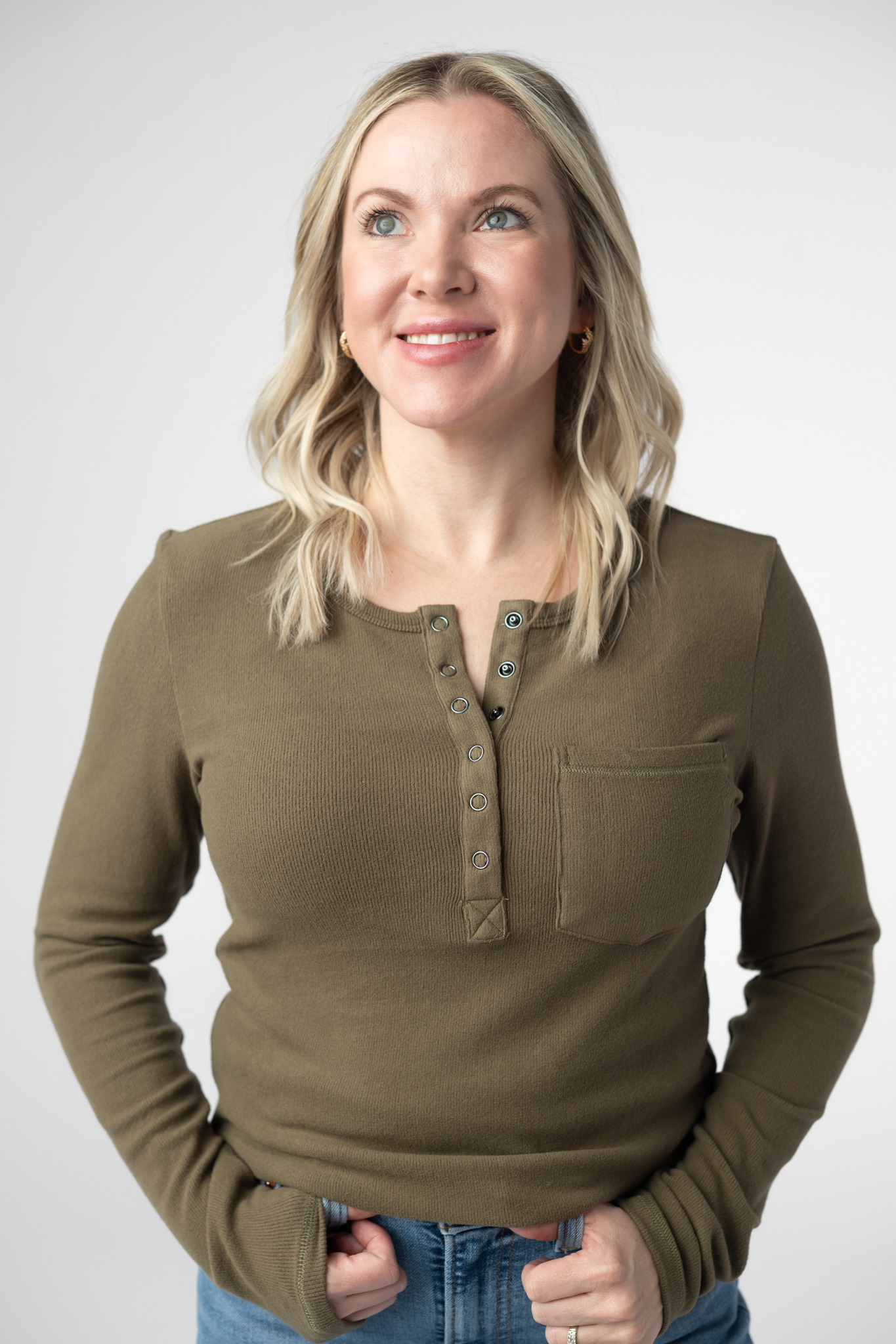 IN STOCK Georgia Long Sleeve Top - Olive by Michelle Mae