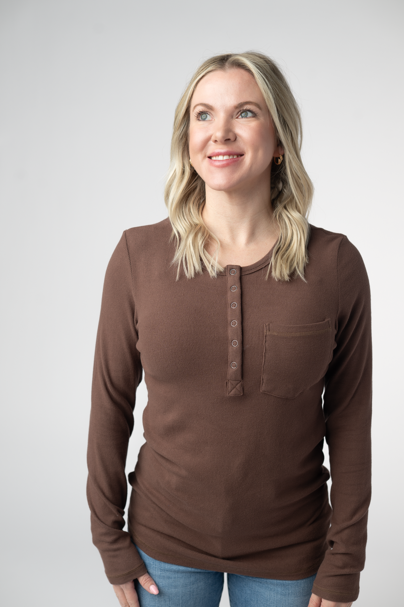 IN STOCK Georgia Long Sleeve Top - Brown by Michelle Mae
