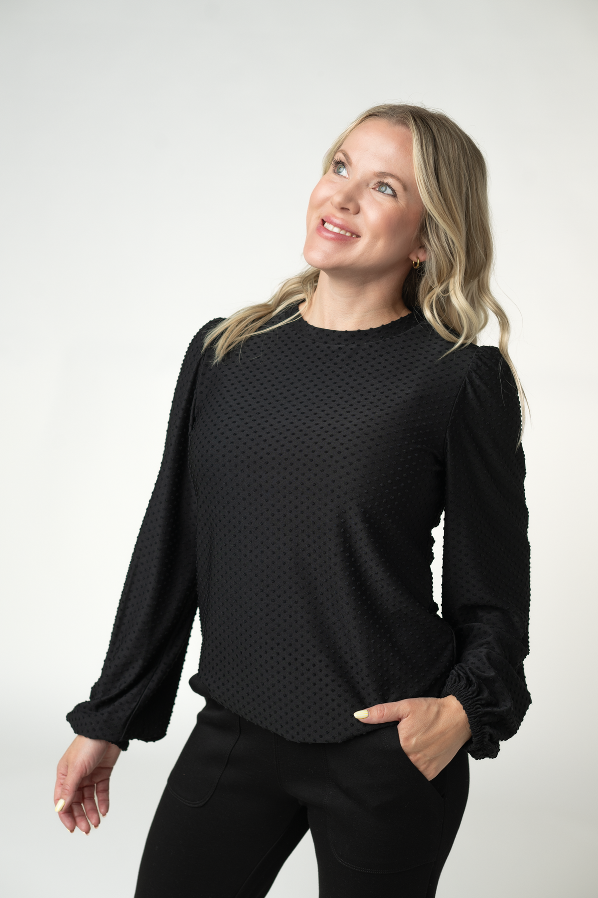 IN STOCK Miranda Dot Top - Black by Michelle Mae