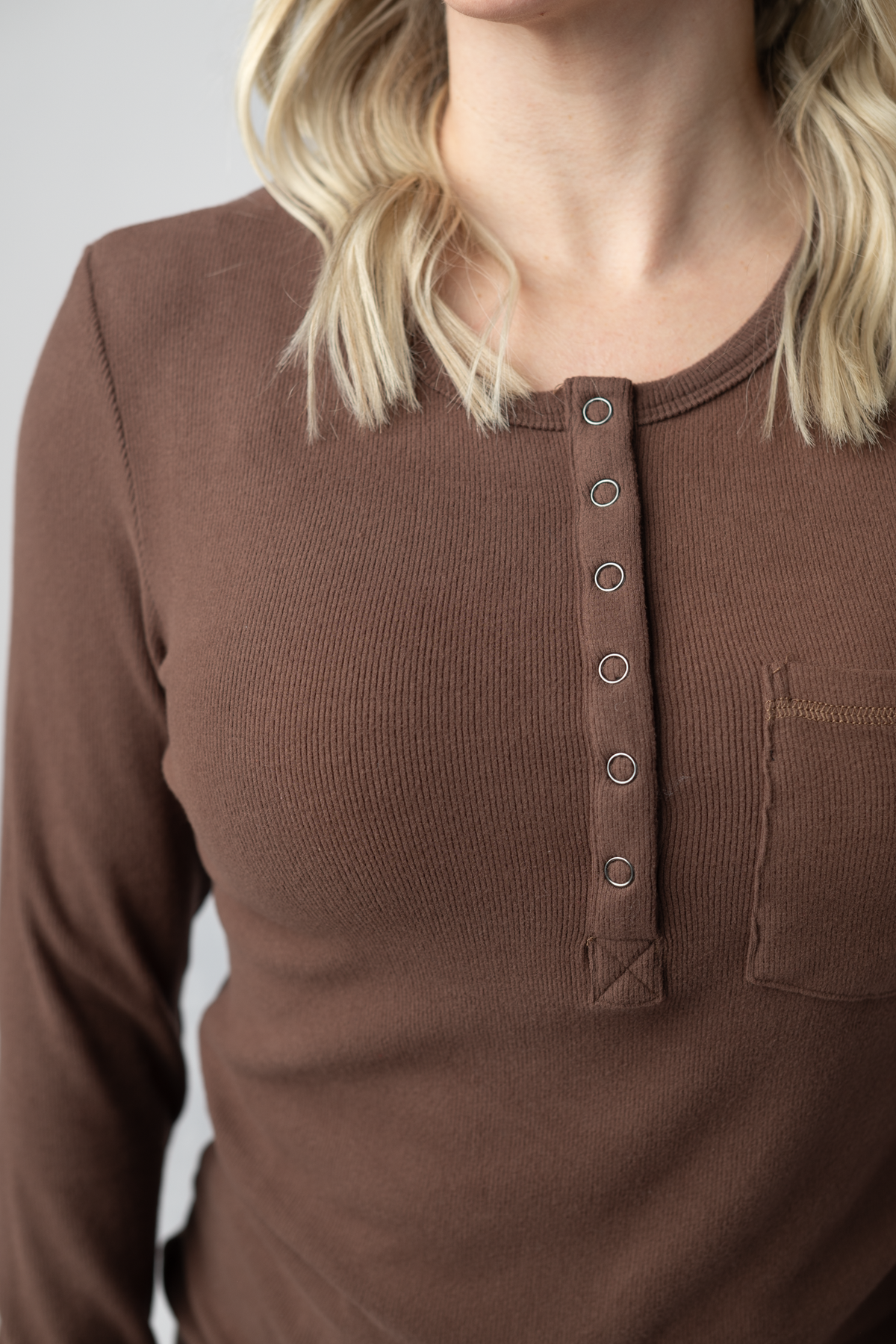 IN STOCK Georgia Long Sleeve Top - Brown by Michelle Mae