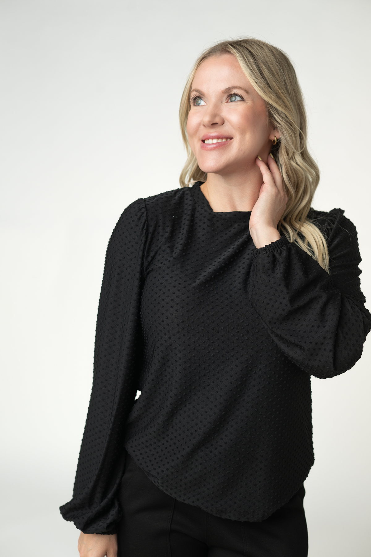 IN STOCK Miranda Dot Top - Black by Michelle Mae