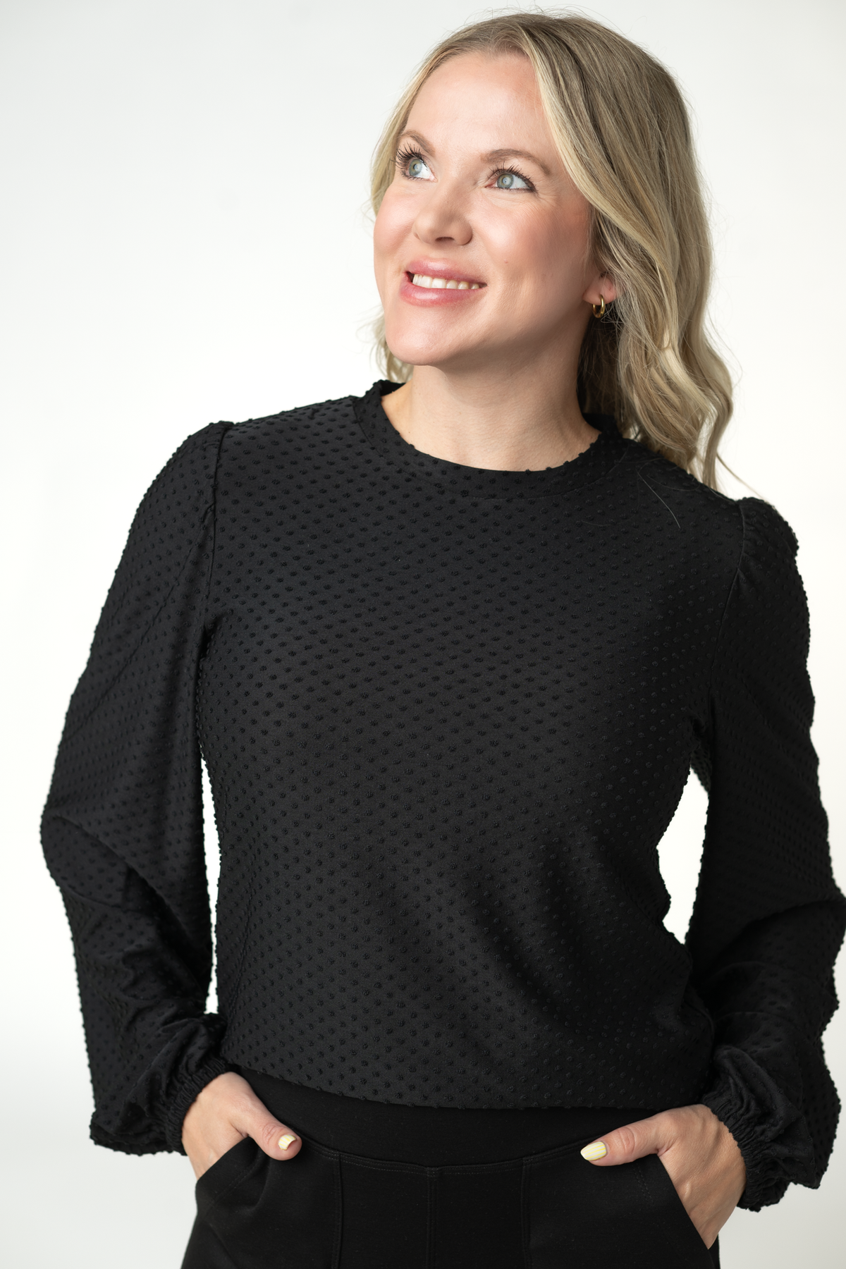 IN STOCK Miranda Dot Top - Black by Michelle Mae