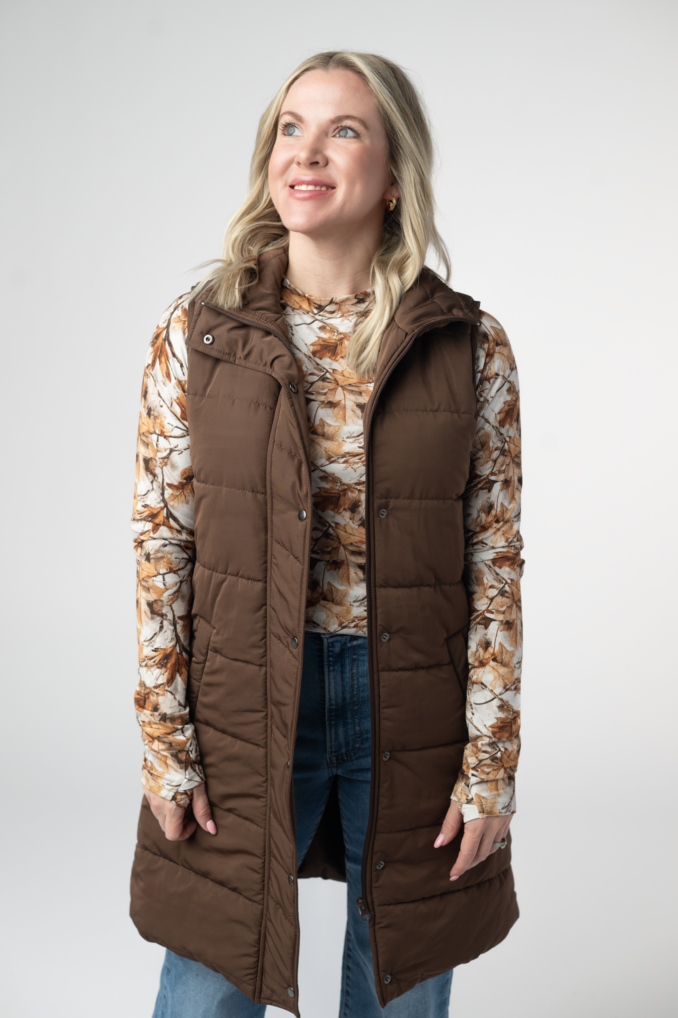 IN STOCK Harlow Long Vest - Brown by Michelle Mae