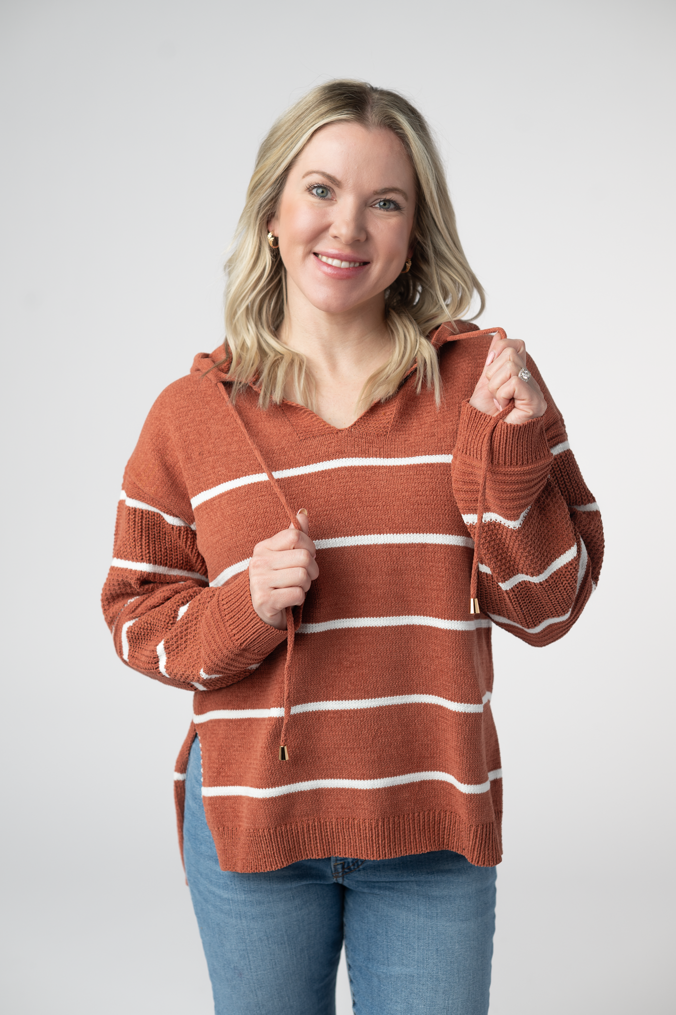 IN STOCK Maddie Striped Hoodie - Pumpkin Spice by Michelle Mae