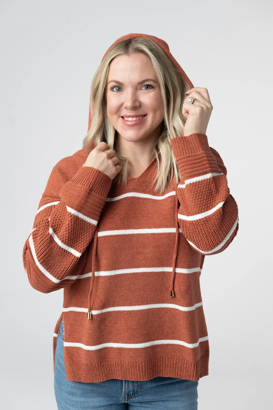 Maddie Striped Hoodie - Pumpkin Spice by Michelle Mae