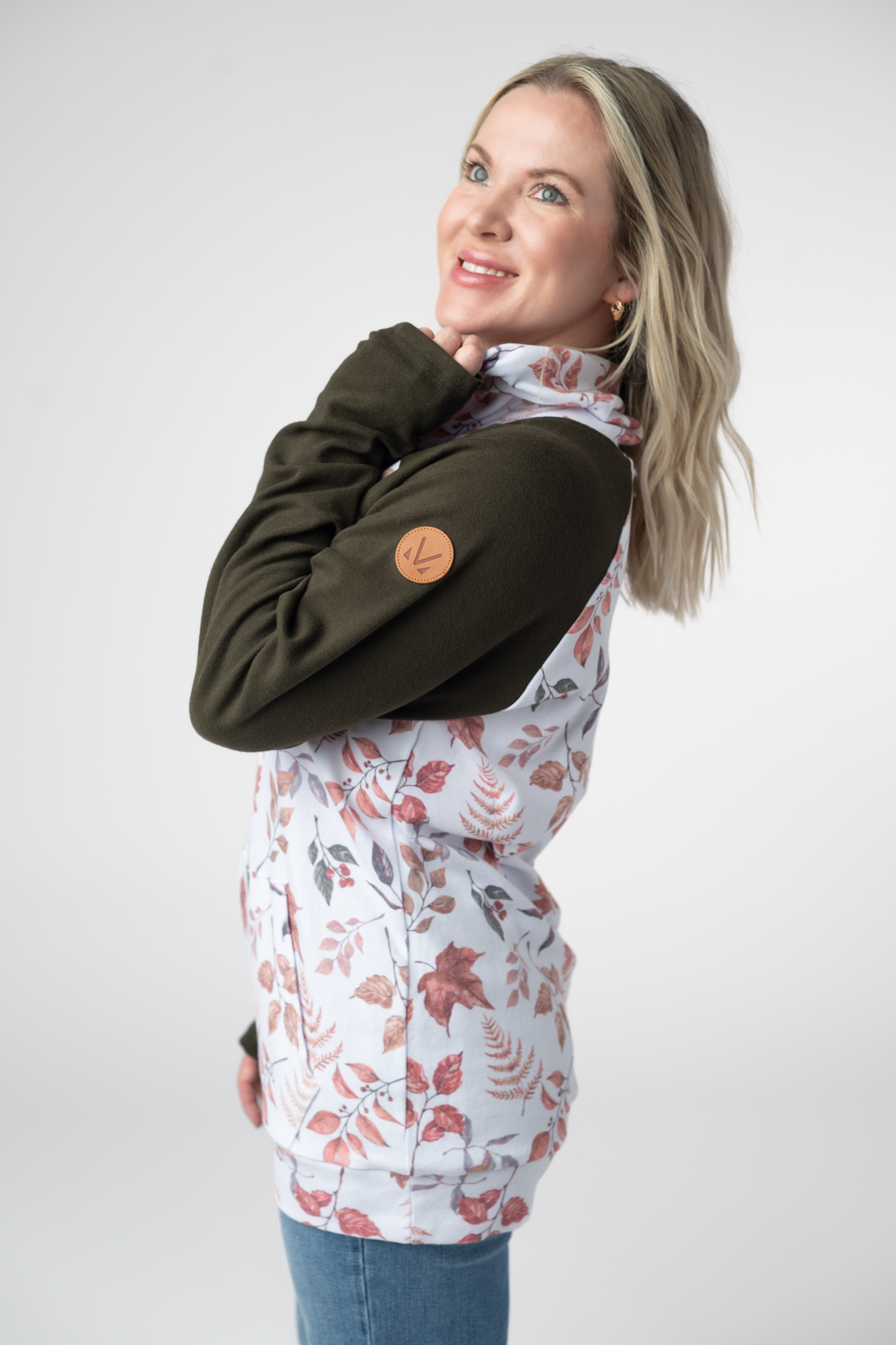 IN STOCK Classic Zoey ZipCowl Sweatshirt - Autumn Leaves and Olive by Michelle Mae