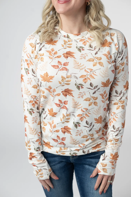 Blair Long Sleeve Top - Harvest Leaves by Michelle Mae