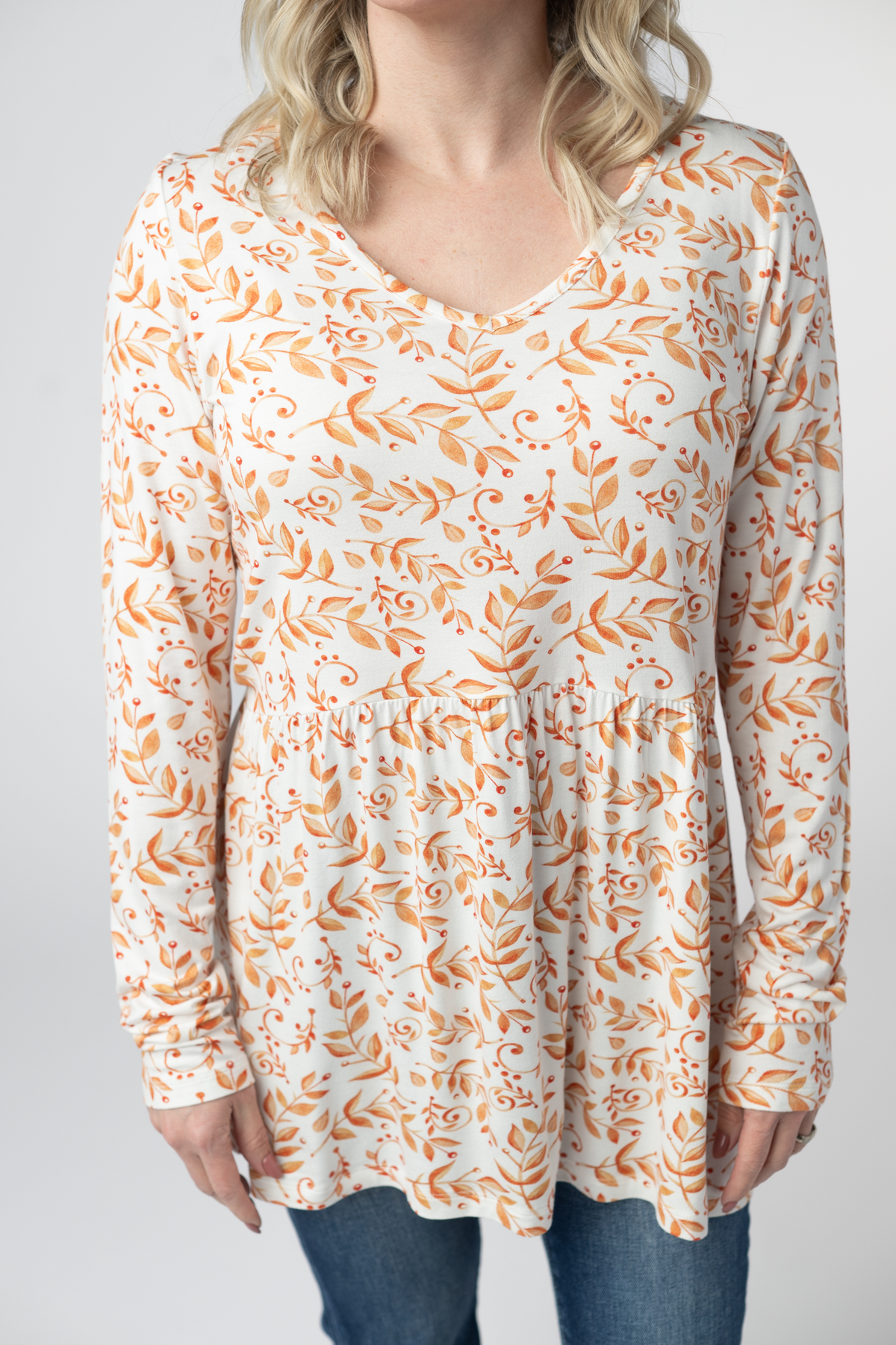 IN STOCK Long Sleeve Sarah Ruffle Top - Autumn Vines by Michelle Mae