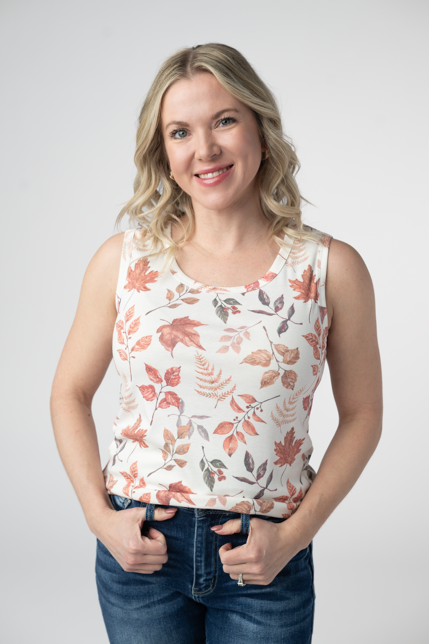 IN STOCK Ava Tank - Harvest Leaves by Michelle Mae