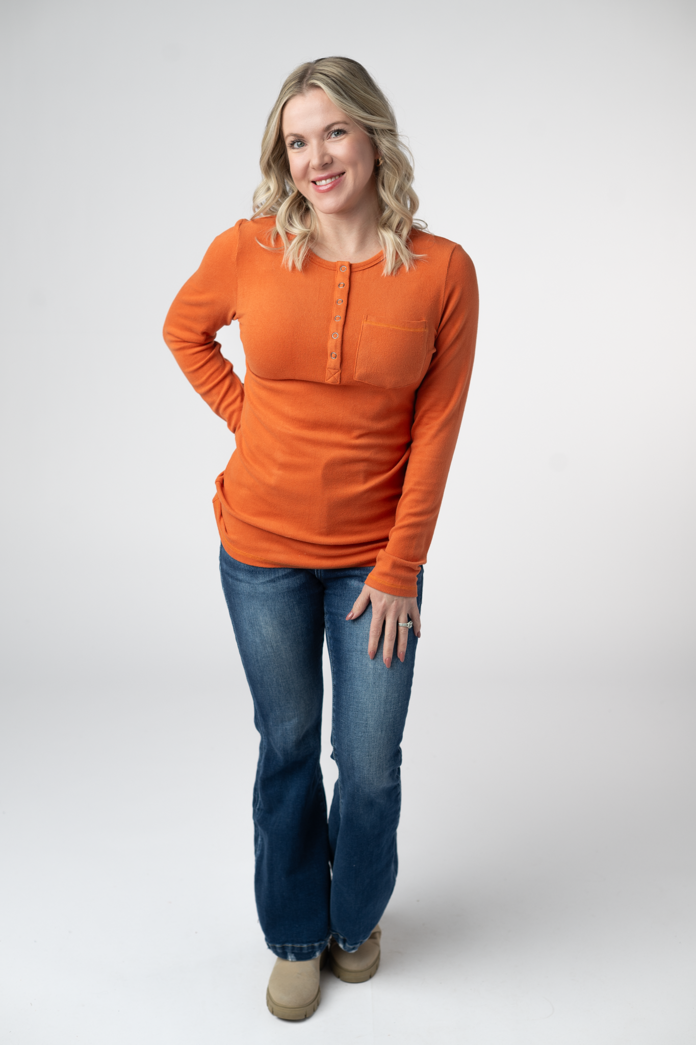IN STOCK Georgia Long Sleeve Top - Pumpkin Spice by Michelle Mae