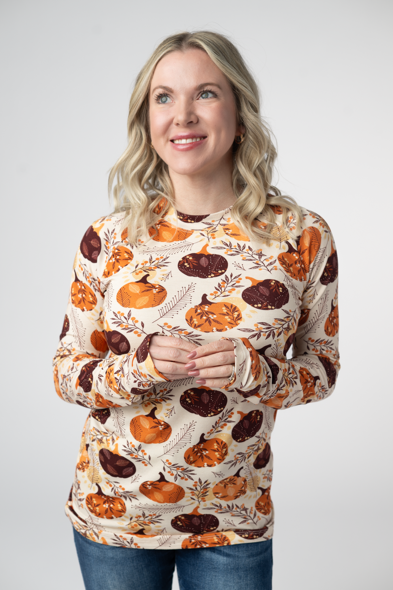 IN STOCK Blair Long Sleeve Top - Autumn Gourds by Michelle Mae