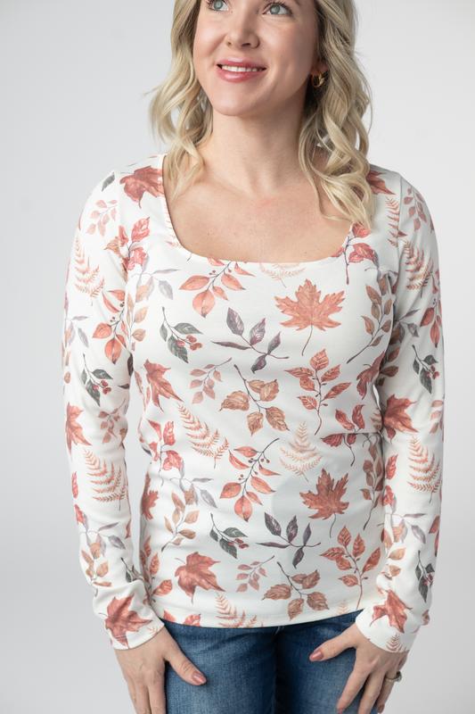 IN STOCK Alyssa Long Sleeve Top - Harvest Leaves by Michelle Mae