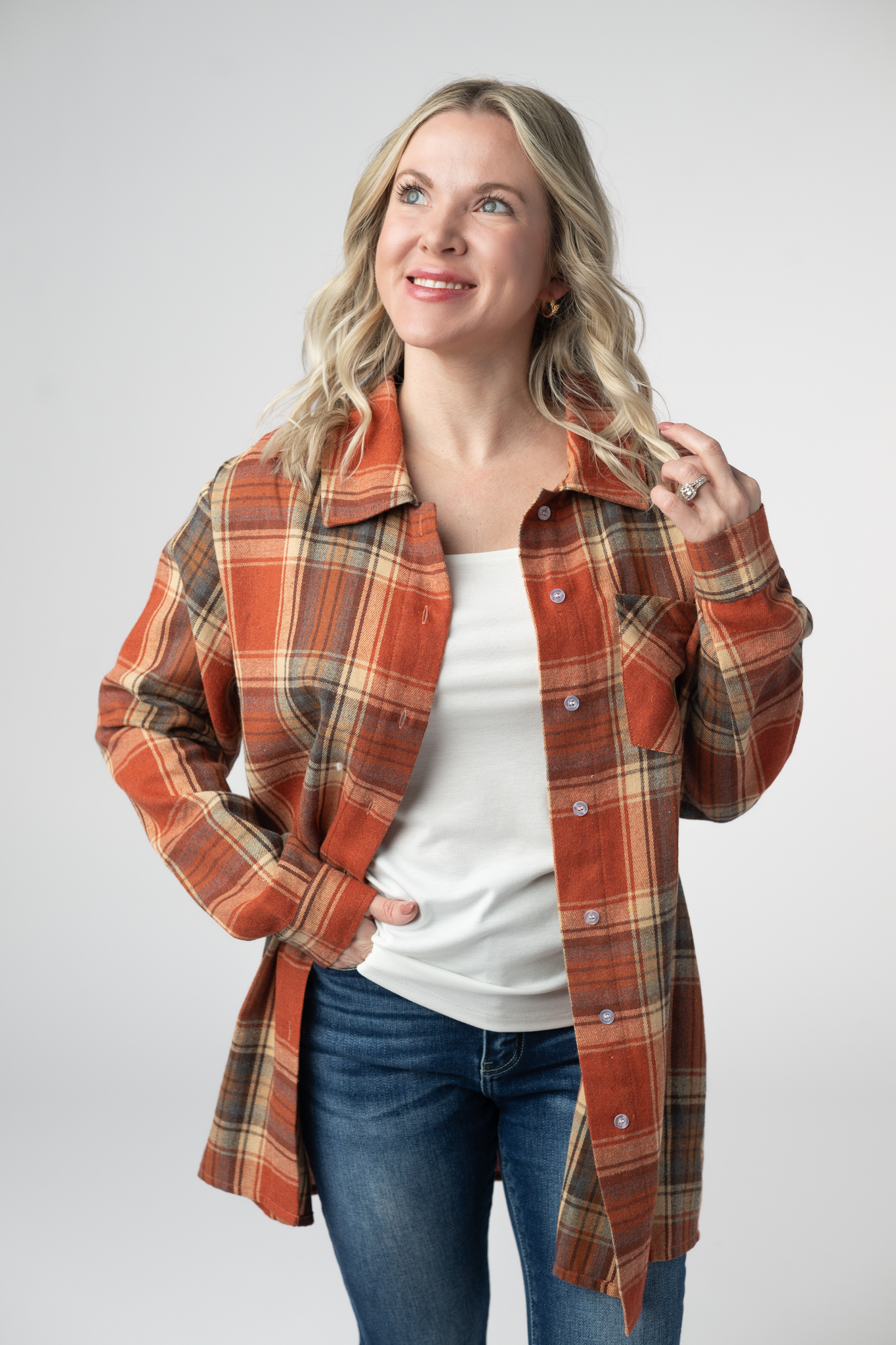 IN STOCK Tunic Plaid Top - Pumpkin Plaid by Michelle Mae