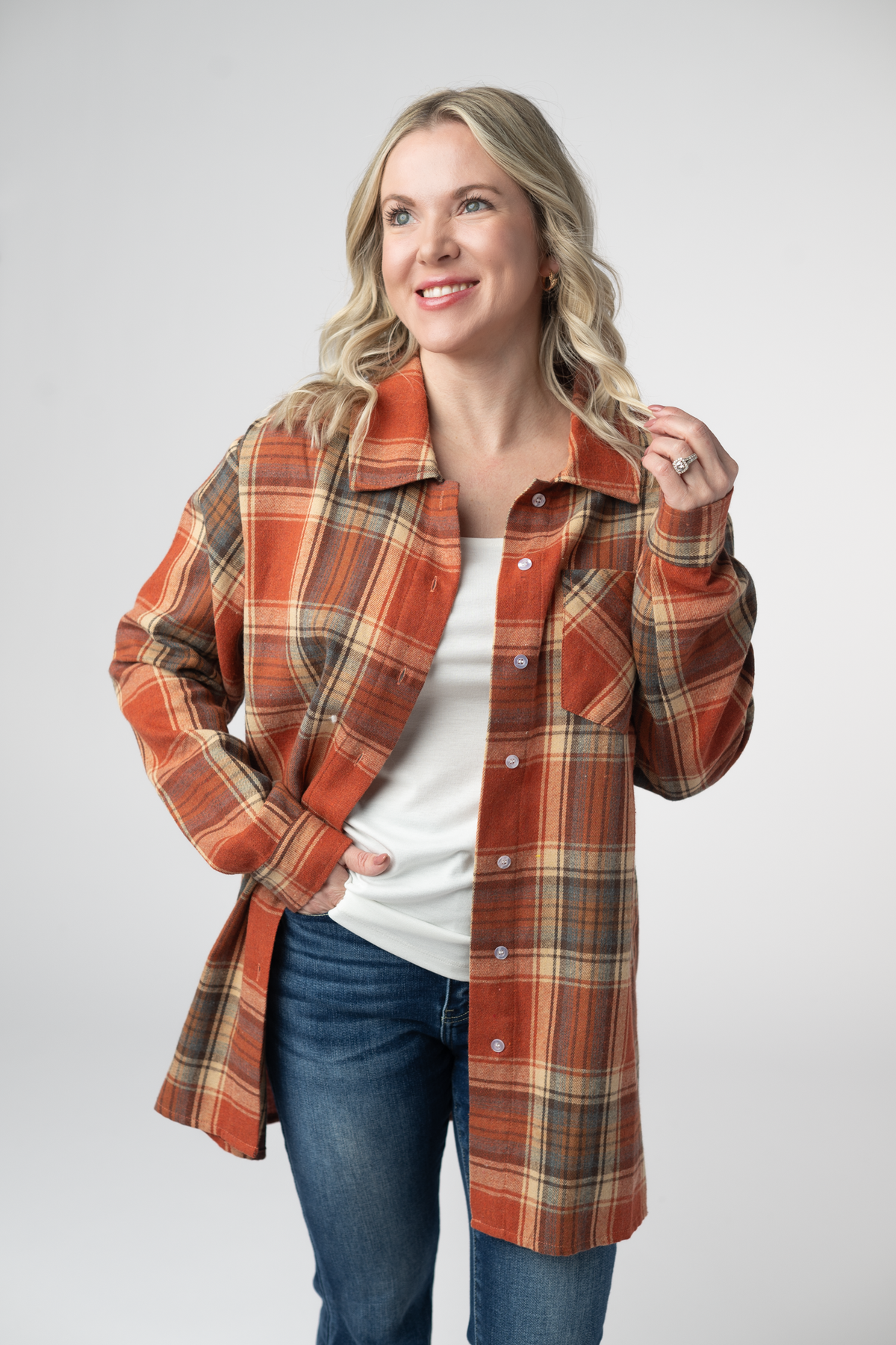 IN STOCK Tunic Plaid Top - Pumpkin Plaid by Michelle Mae