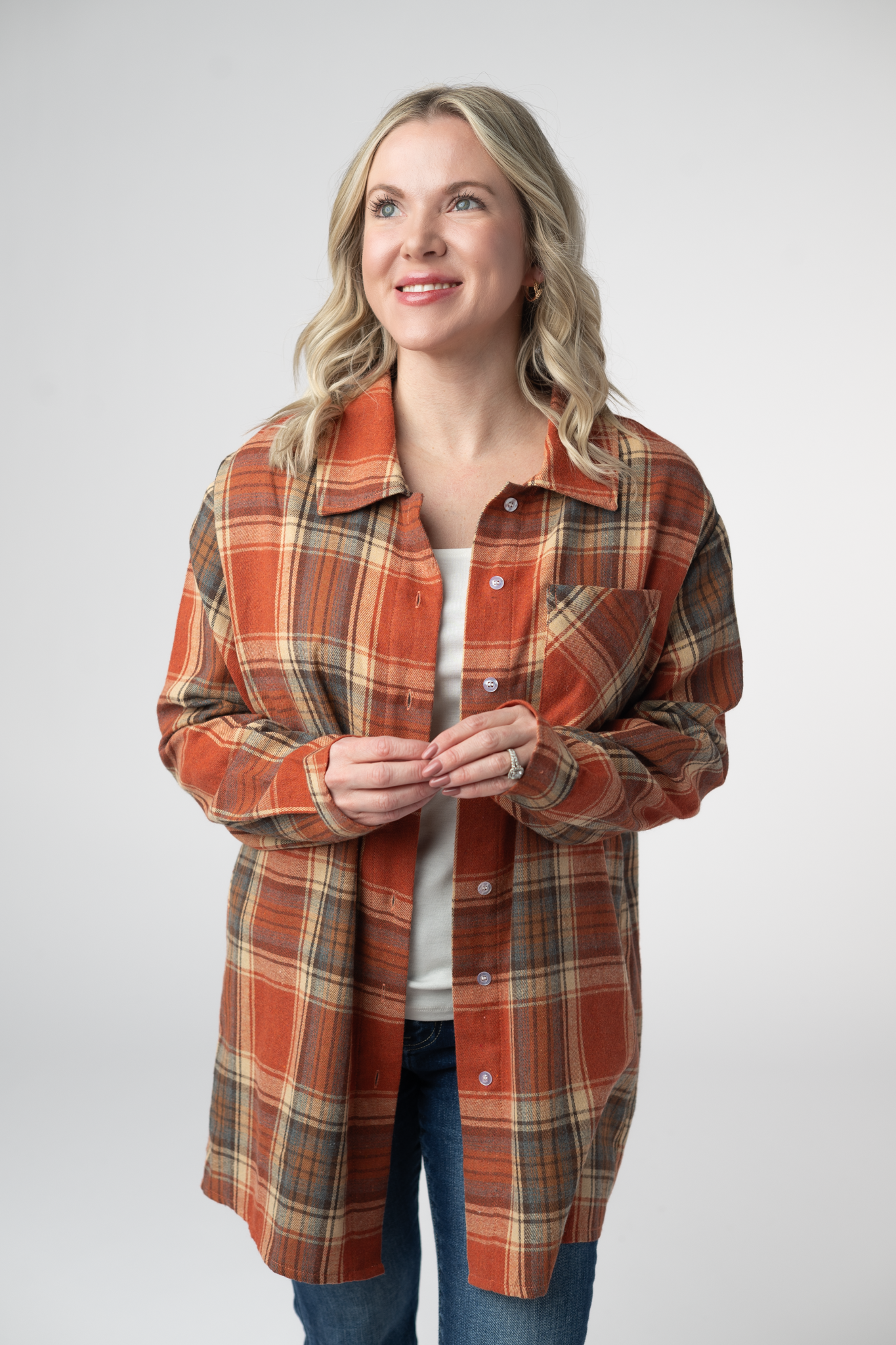 IN STOCK Tunic Plaid Top - Pumpkin Plaid by Michelle Mae