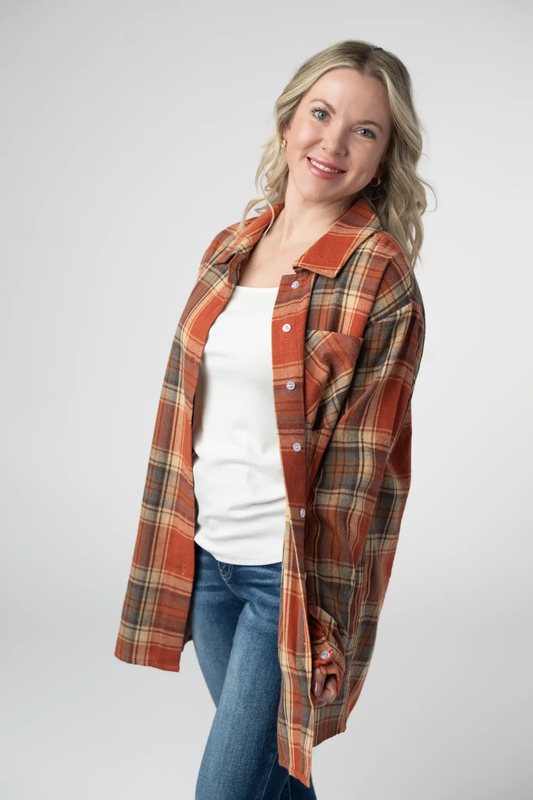 Tunic Plaid Top - Pumpkin Plaid by Michelle Mae