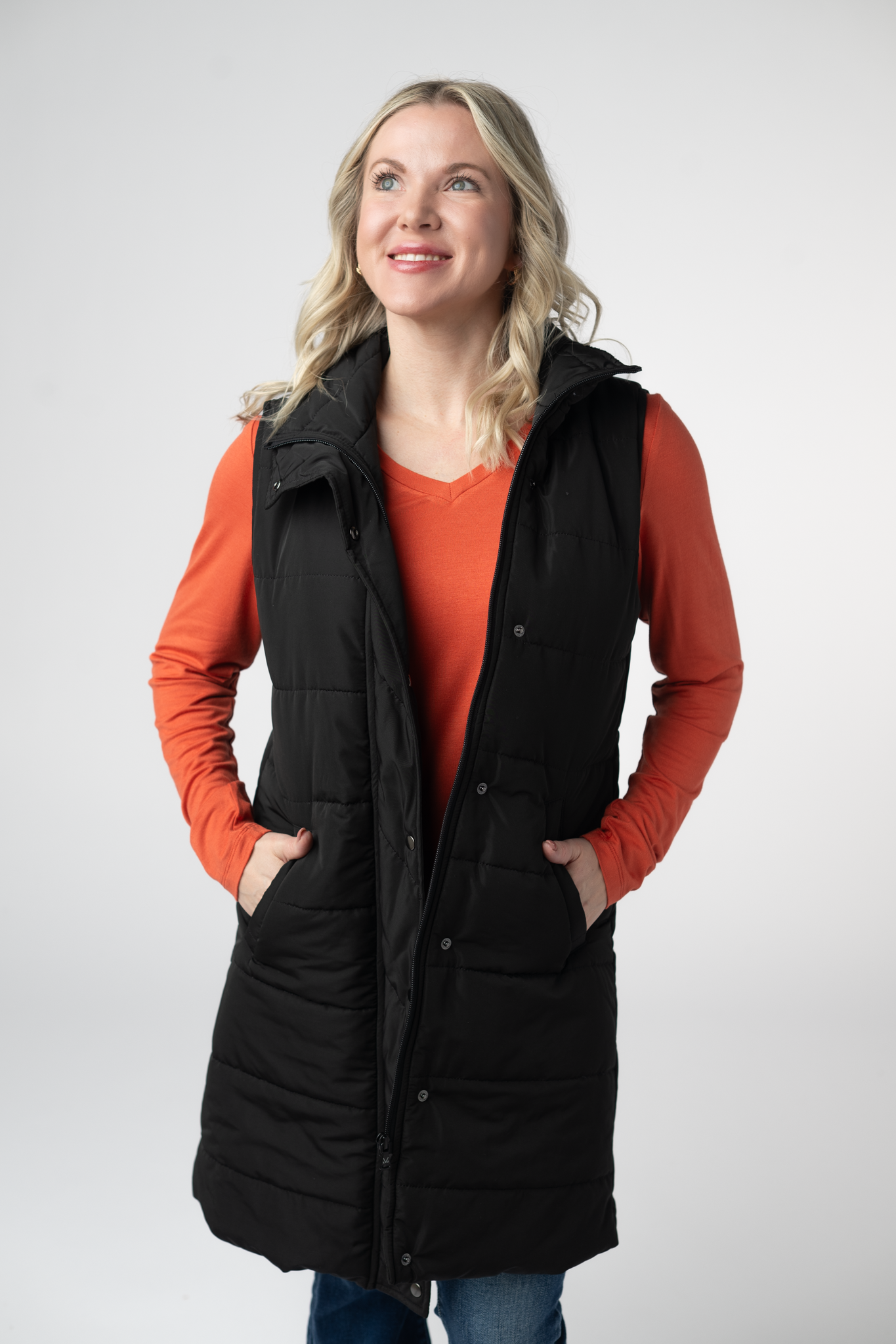 IN STOCK Harlow Long Vest - Black by Michelle Mae