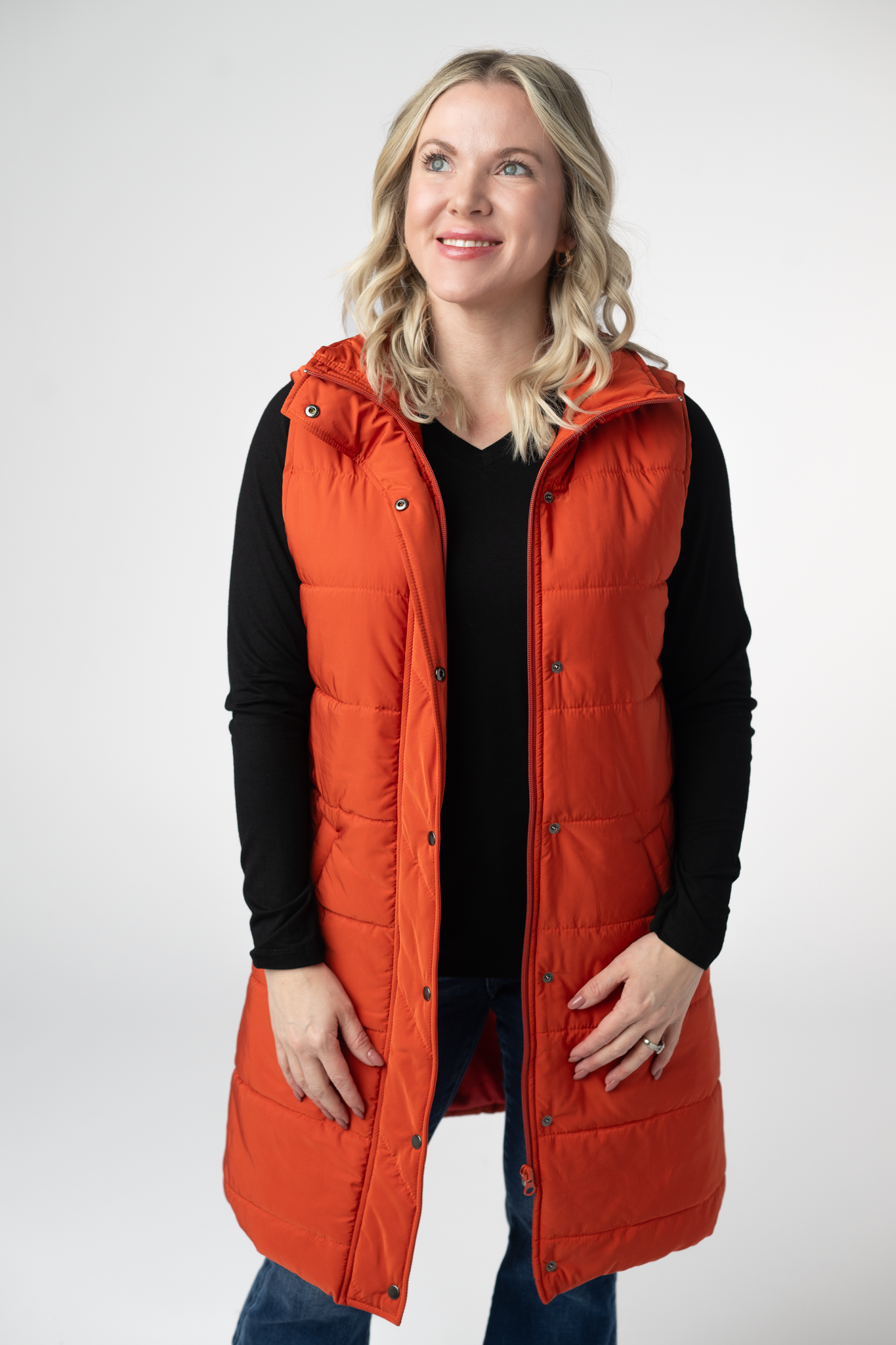 IN STOCK Harlow Long Vest - Pumpkin by Michelle Mae