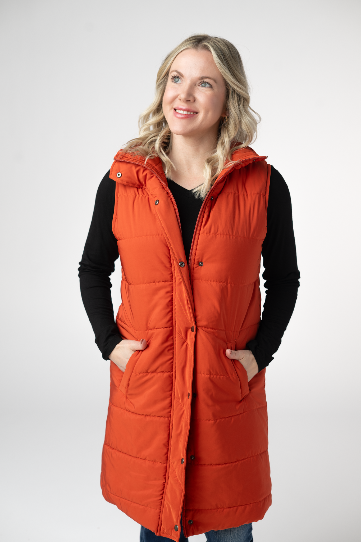 Harlow Long Vest - Pumpkin by Michelle Mae