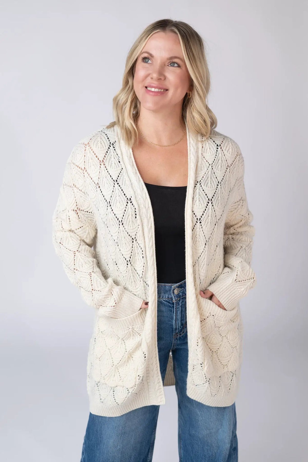 IN STOCK Open Knit Cardigan - Ivory by Michelle Mae