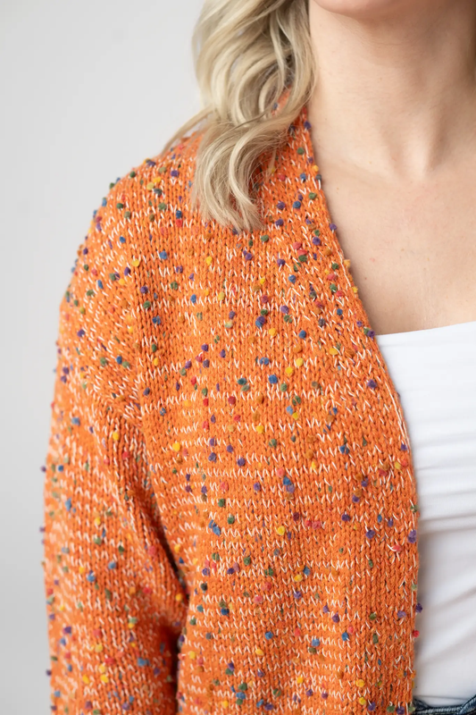 Carly Confetti Dot Cardigan - Pumpkin by Michelle Mae