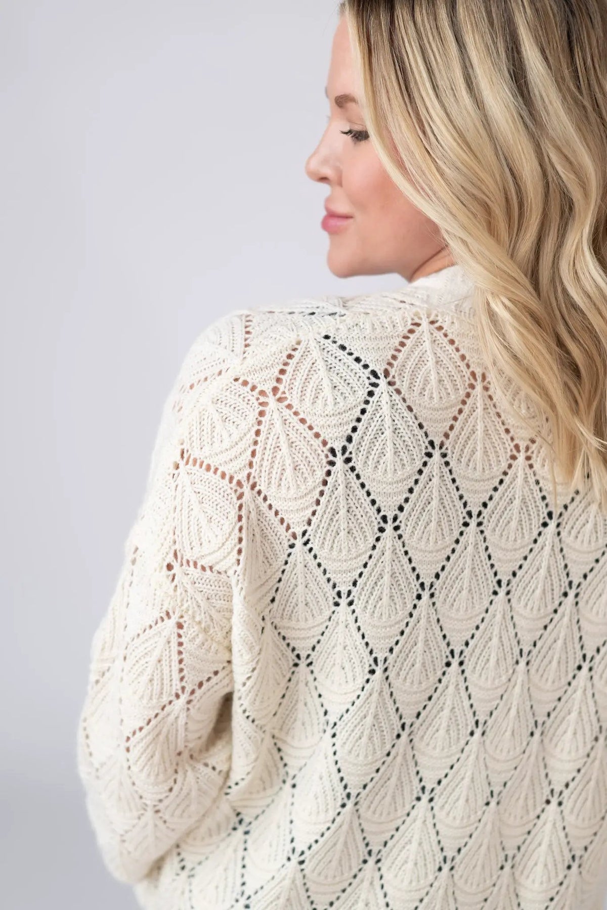 IN STOCK Open Knit Cardigan - Ivory by Michelle Mae