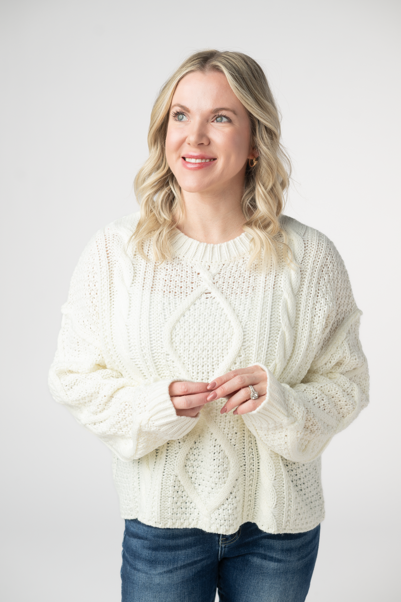 IN STOCK Cable Knit Sweater - Ivory by Michelle Mae