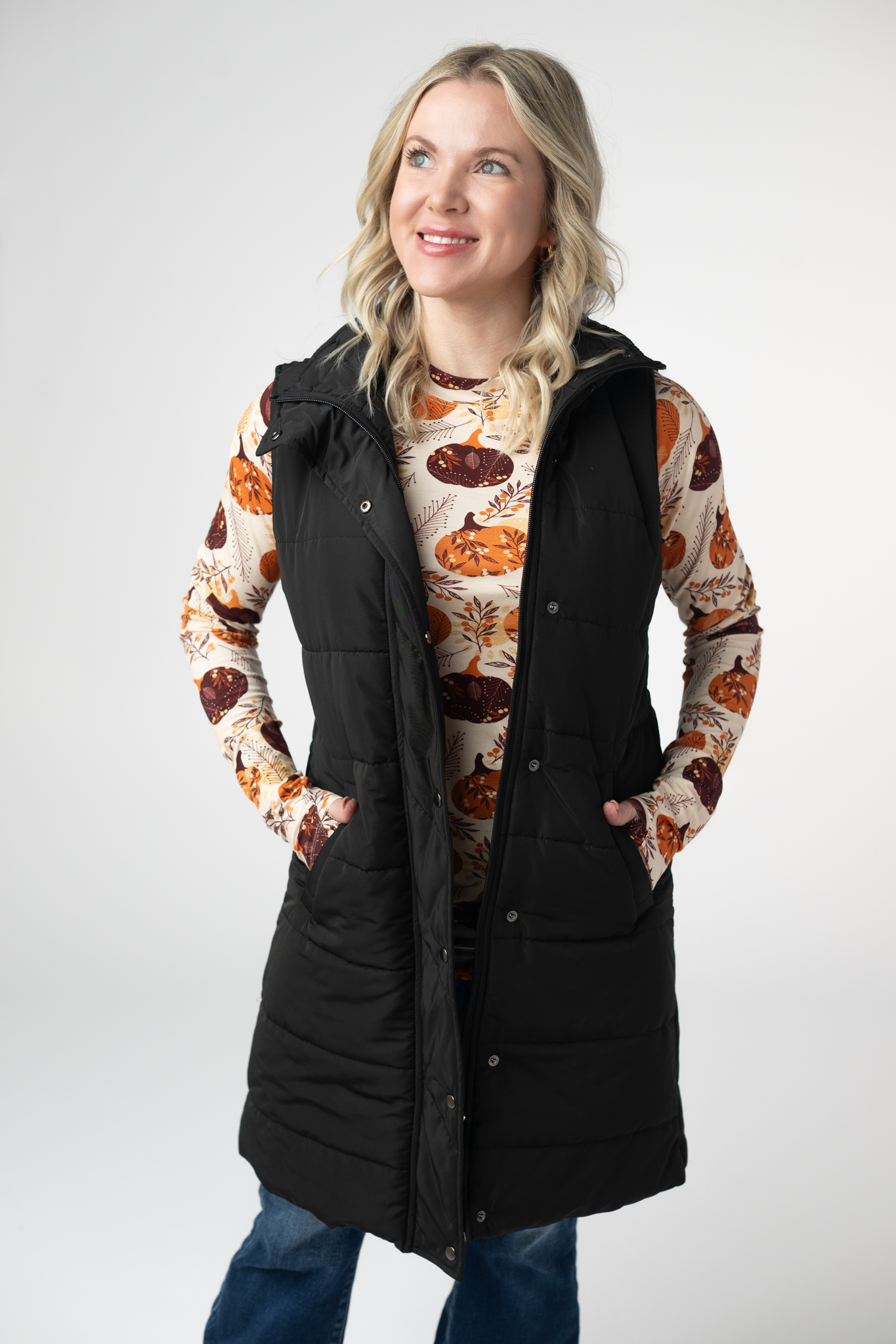 IN STOCK Harlow Long Vest - Black by Michelle Mae