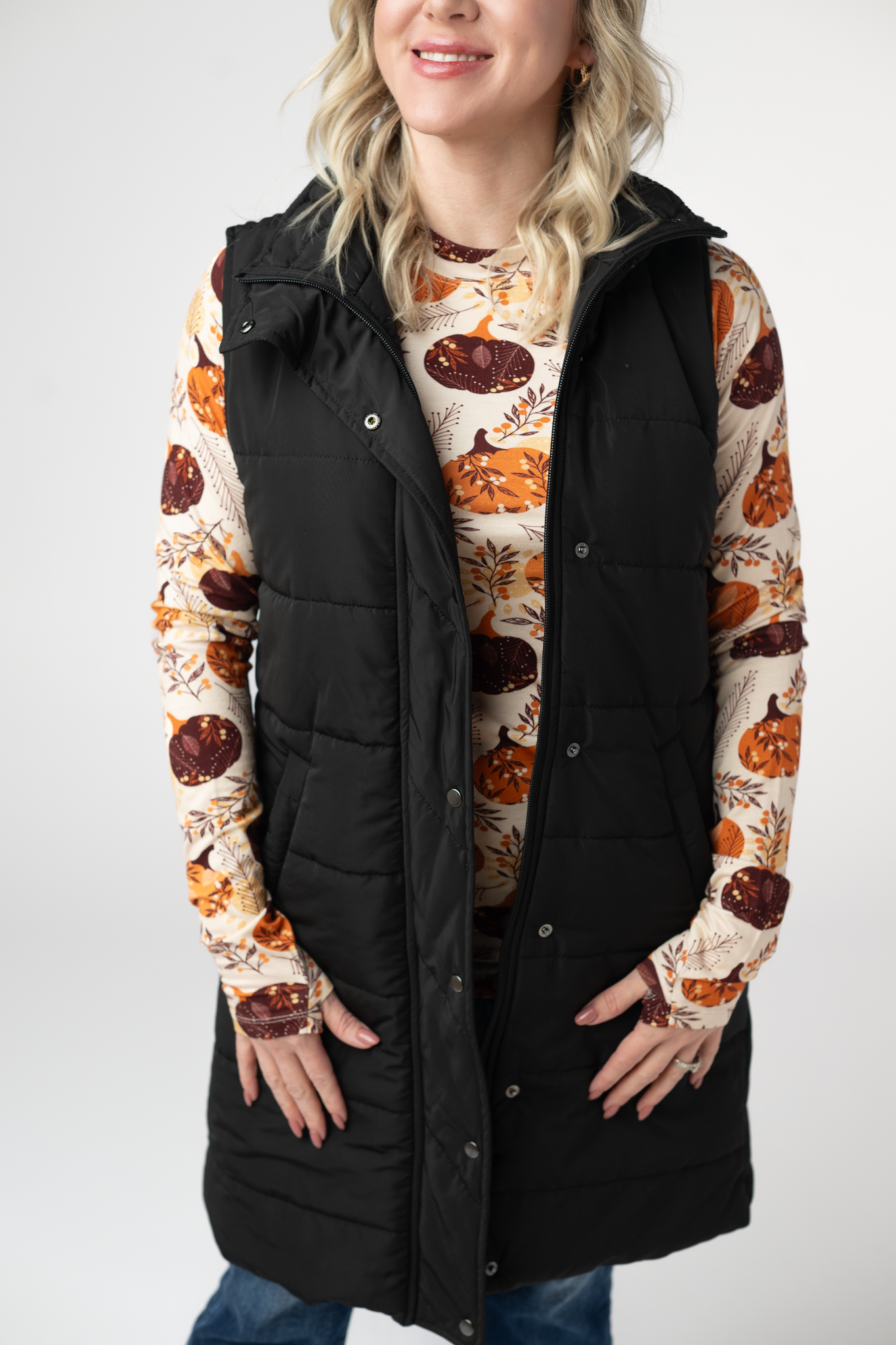 IN STOCK Harlow Long Vest - Black by Michelle Mae