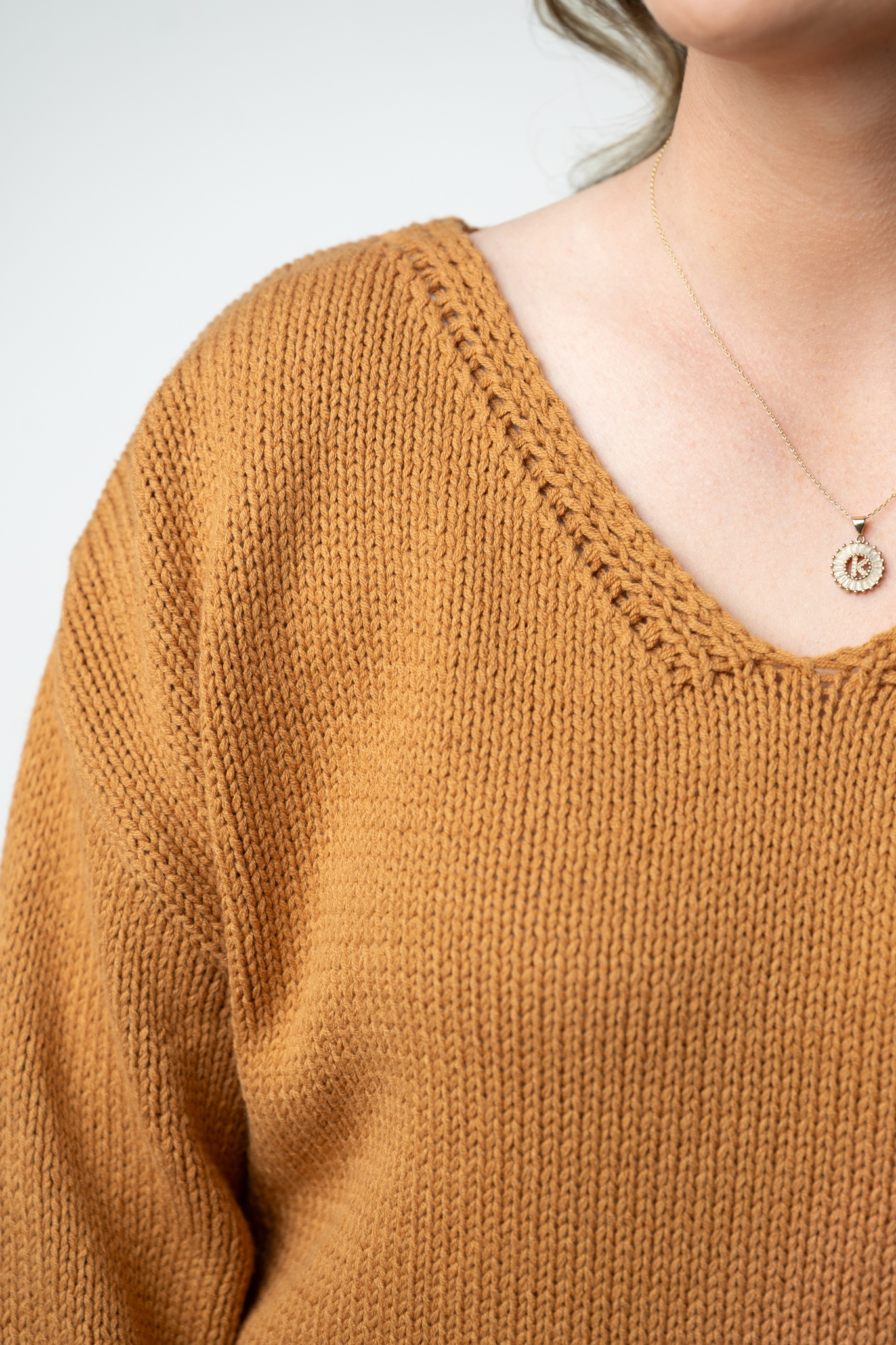 IN STOCK Crochet Sleeve Top - Camel by Michelle Mae