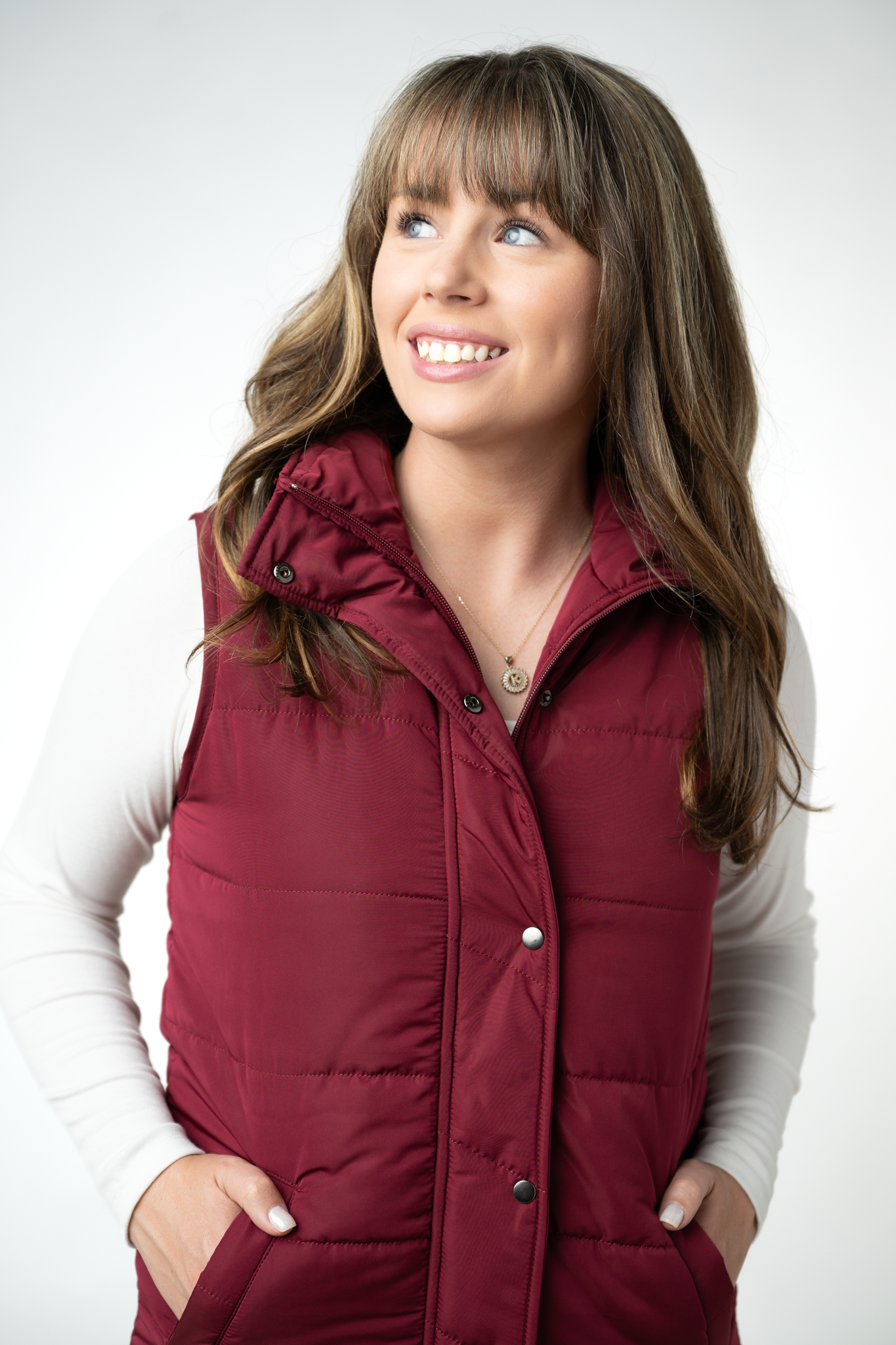 IN STOCK Harlow Long Vest - Burgundy by Michelle Mae